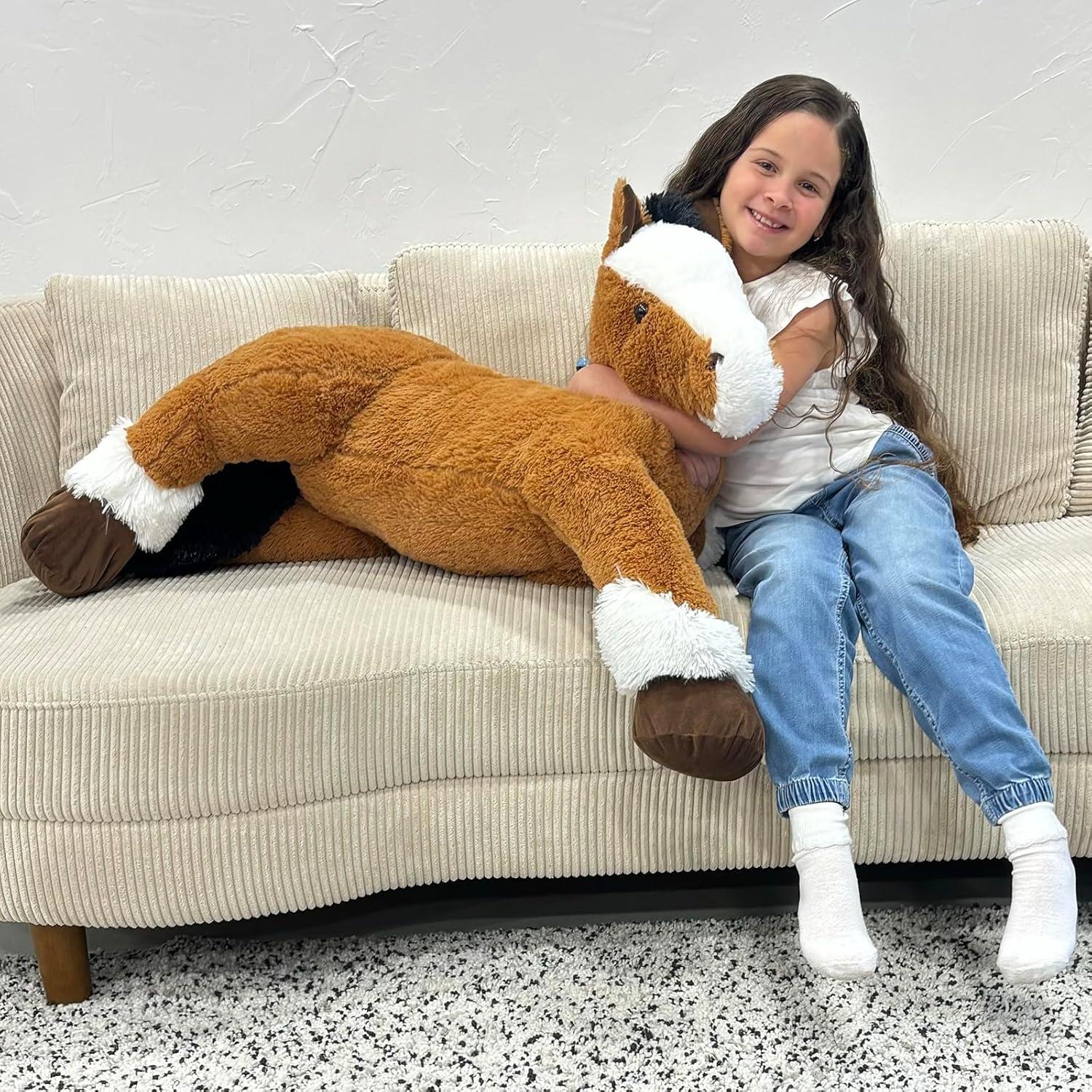 Caballo de Peluche Realista Tezituor 119 cm Marrón Oscuro