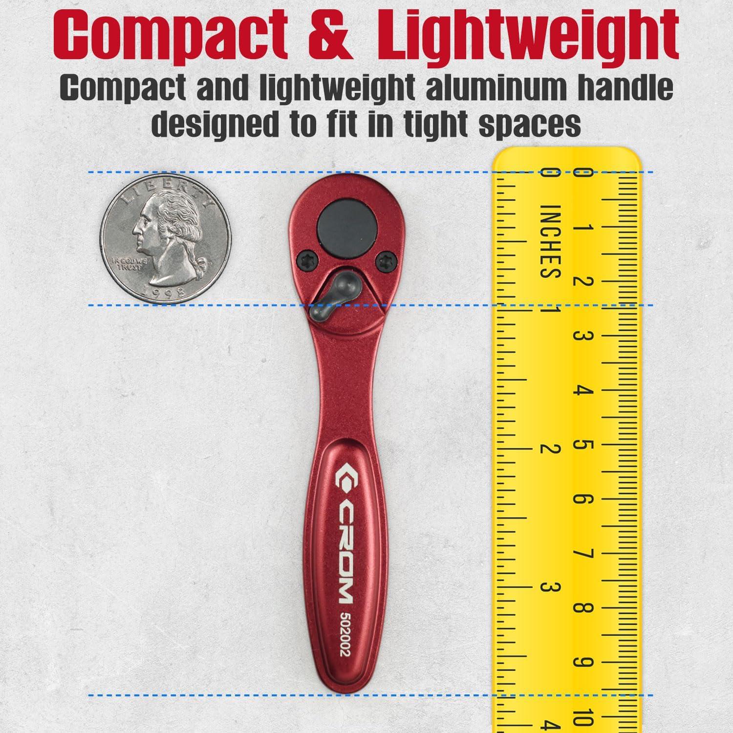 CROM Mini Ratchet 1/4" - Controlador de Bit Hexagonal