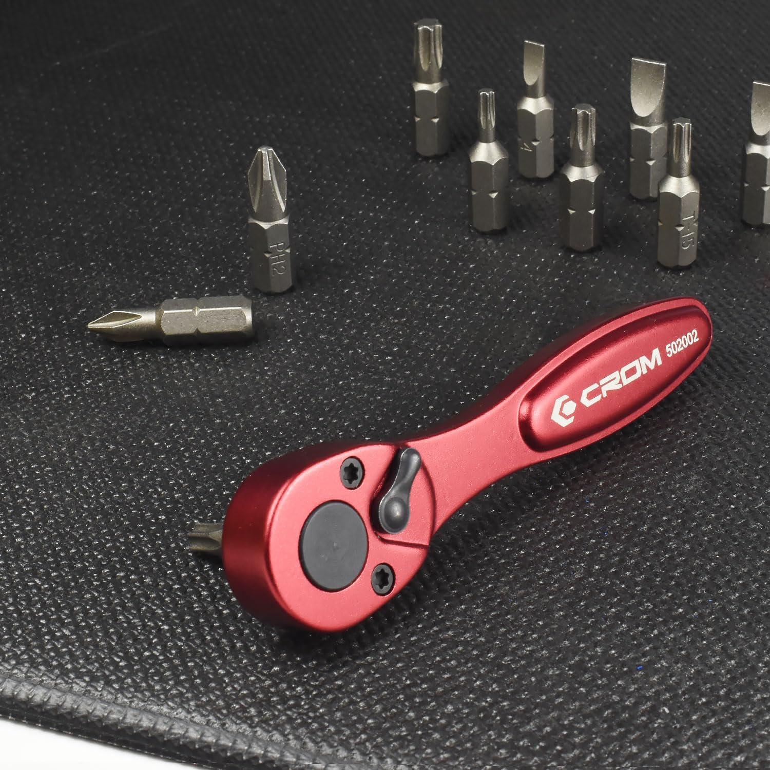 CROM Mini Ratchet 1/4" - Controlador de Bit Hexagonal