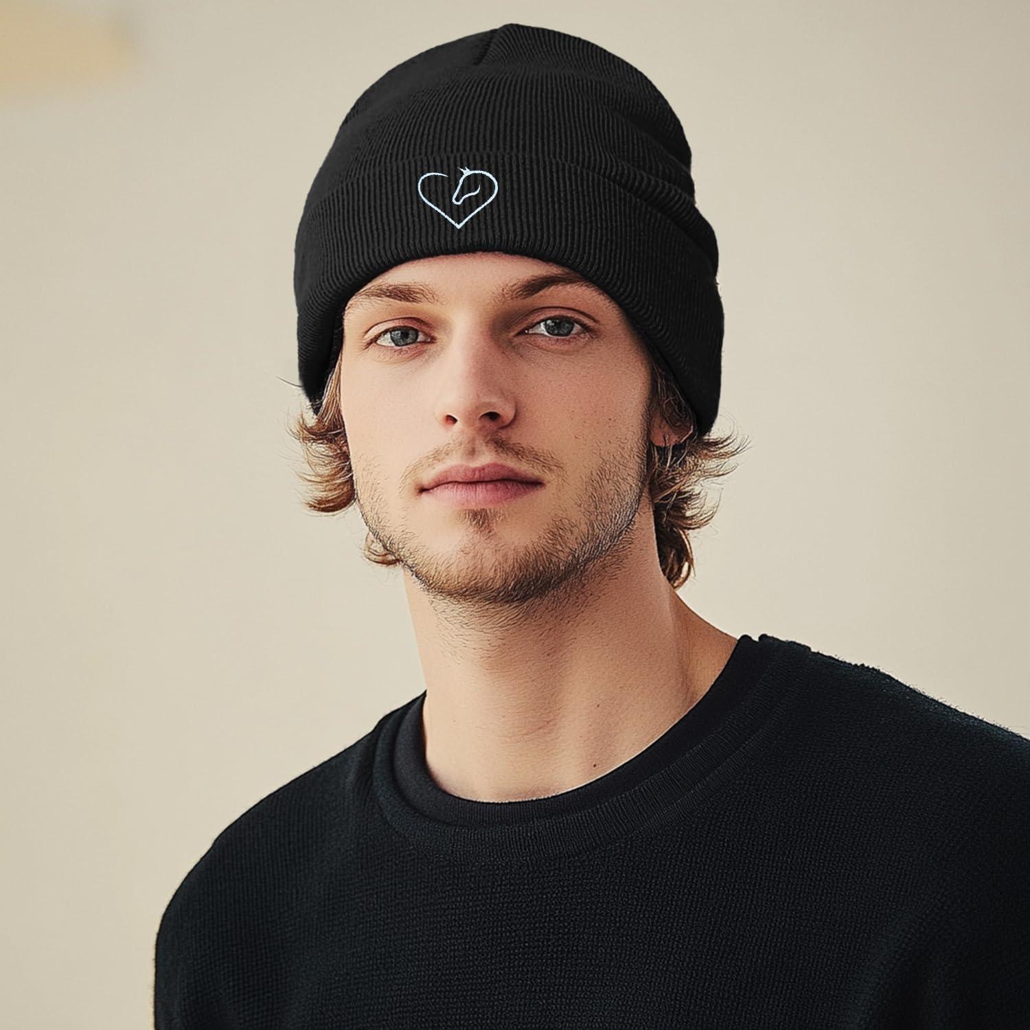 Gorro Bordado de Caballo Negro Unisex - Regalo Ideal