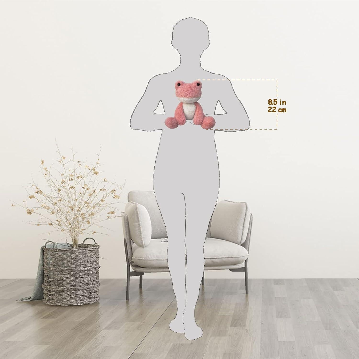 Rana de Peluche Rosa Doindute 21.6 cm Suave y Acogedora