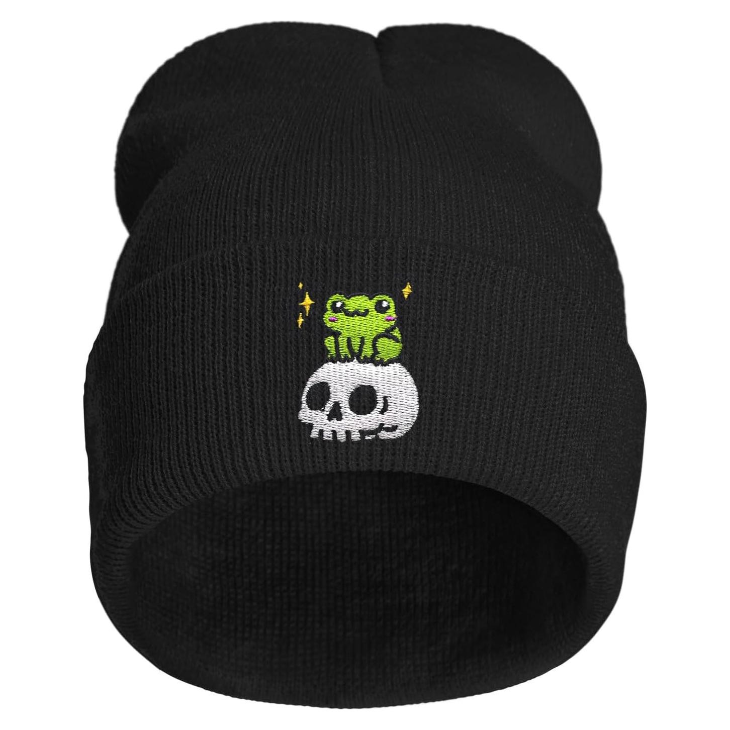 Gorro de Punto Bordado AIMASTZ Calavera Negra Unisex