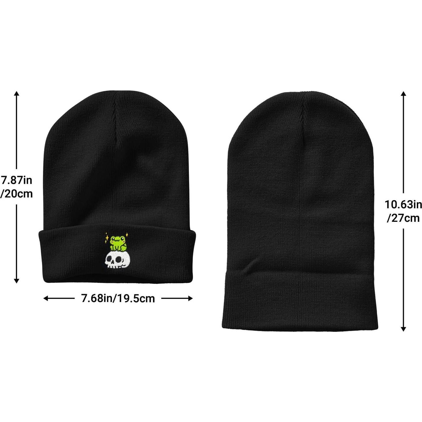 Gorro de Punto Bordado AIMASTZ Calavera Negra Unisex