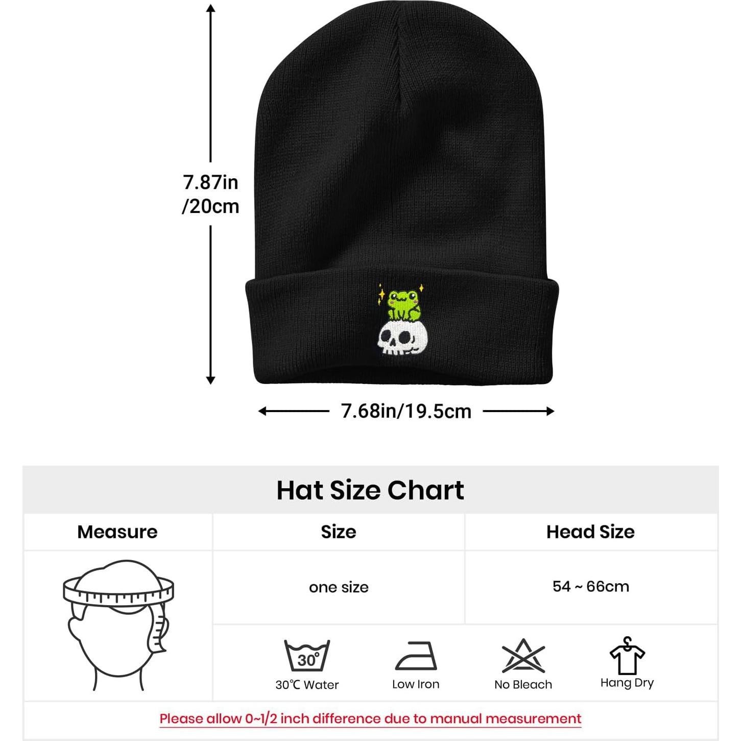 Gorro de Punto Bordado AIMASTZ Calavera Negra Unisex