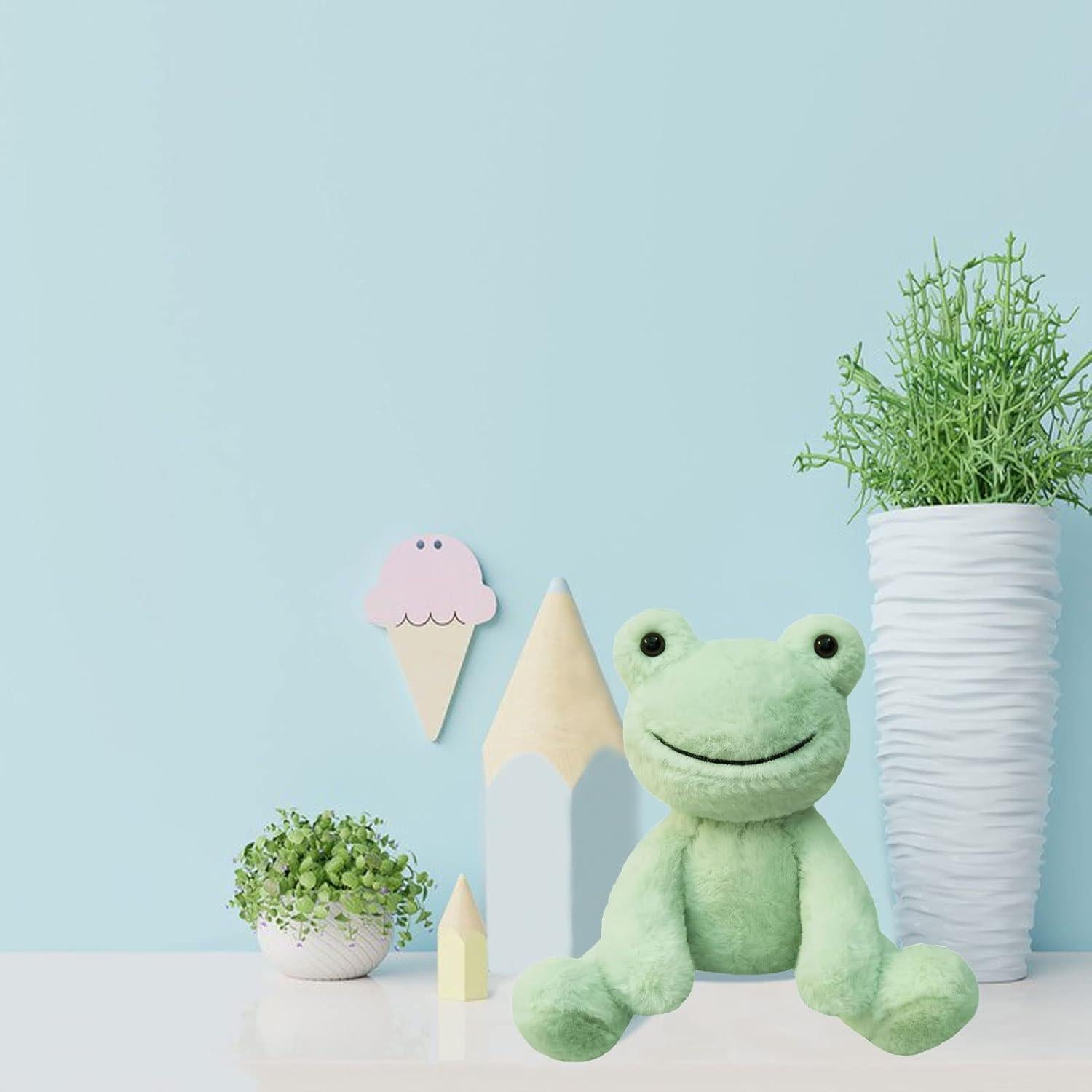 Juguete de Peluche Rana Verde Doindute 21.6 cm Suave y Acogedor