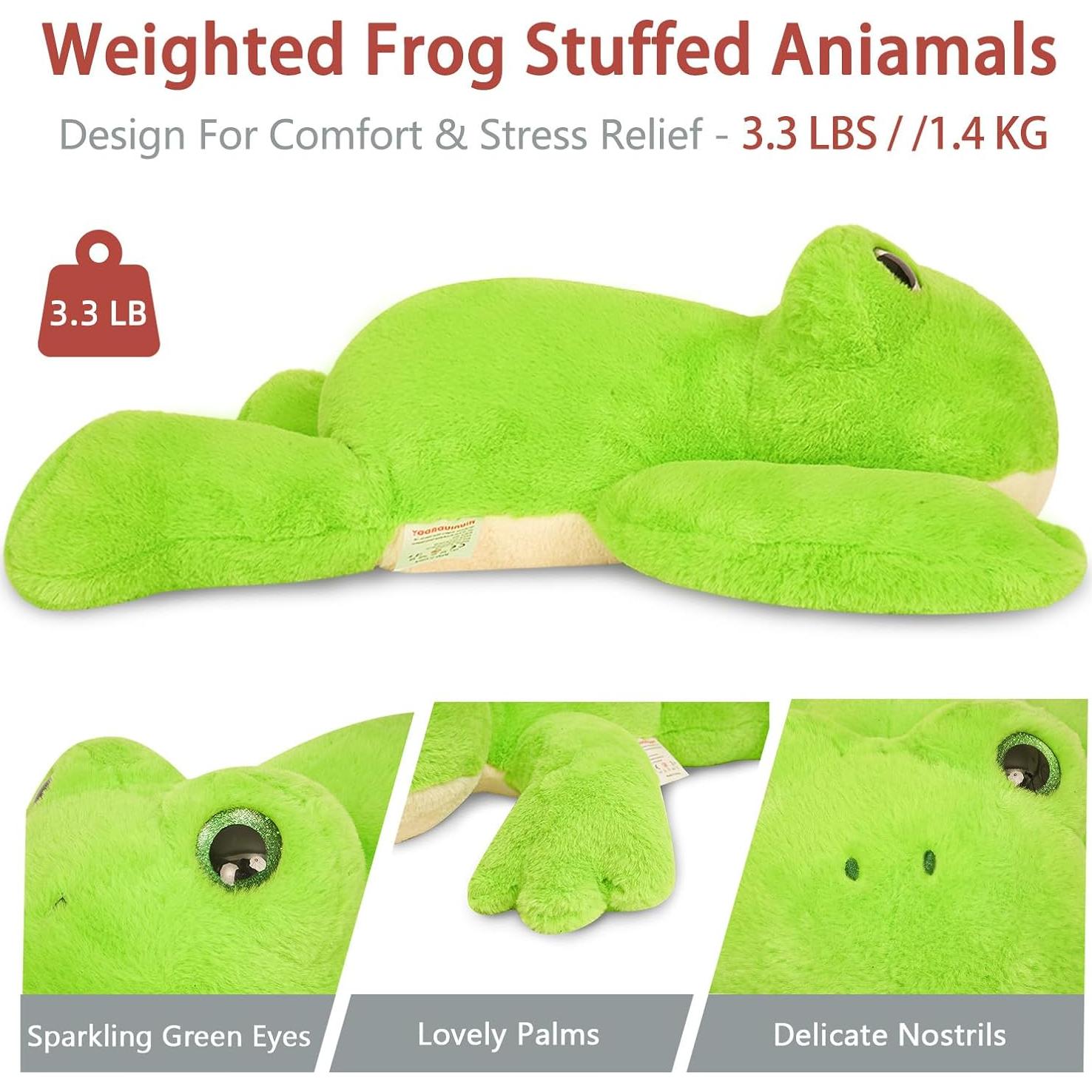 Rana de Peluche Pesada Niuniu Daddy 1.5 kg 30 cm