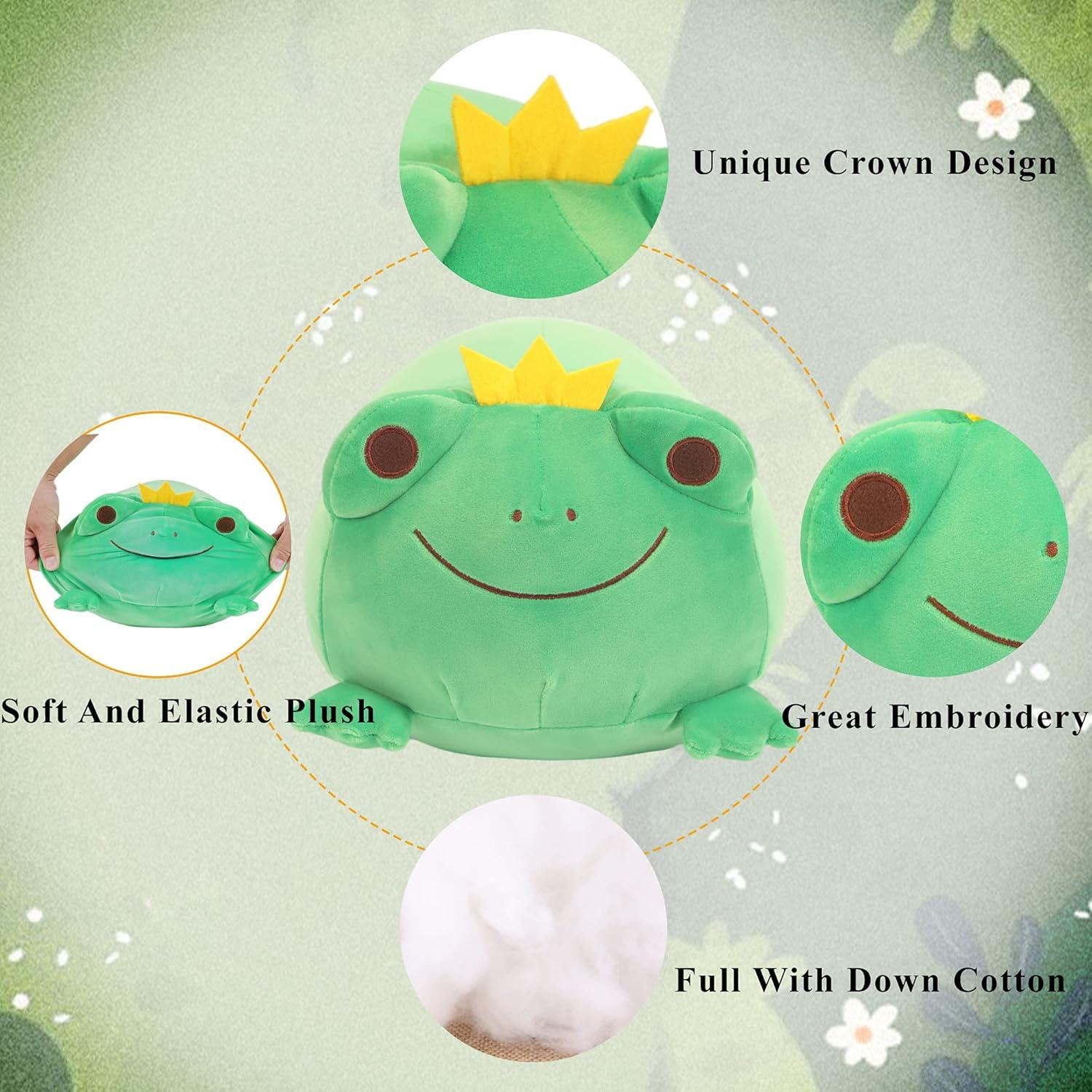 Rana de Peluche CAZOYEE 30.5 cm Verde Esmeralda para Niños