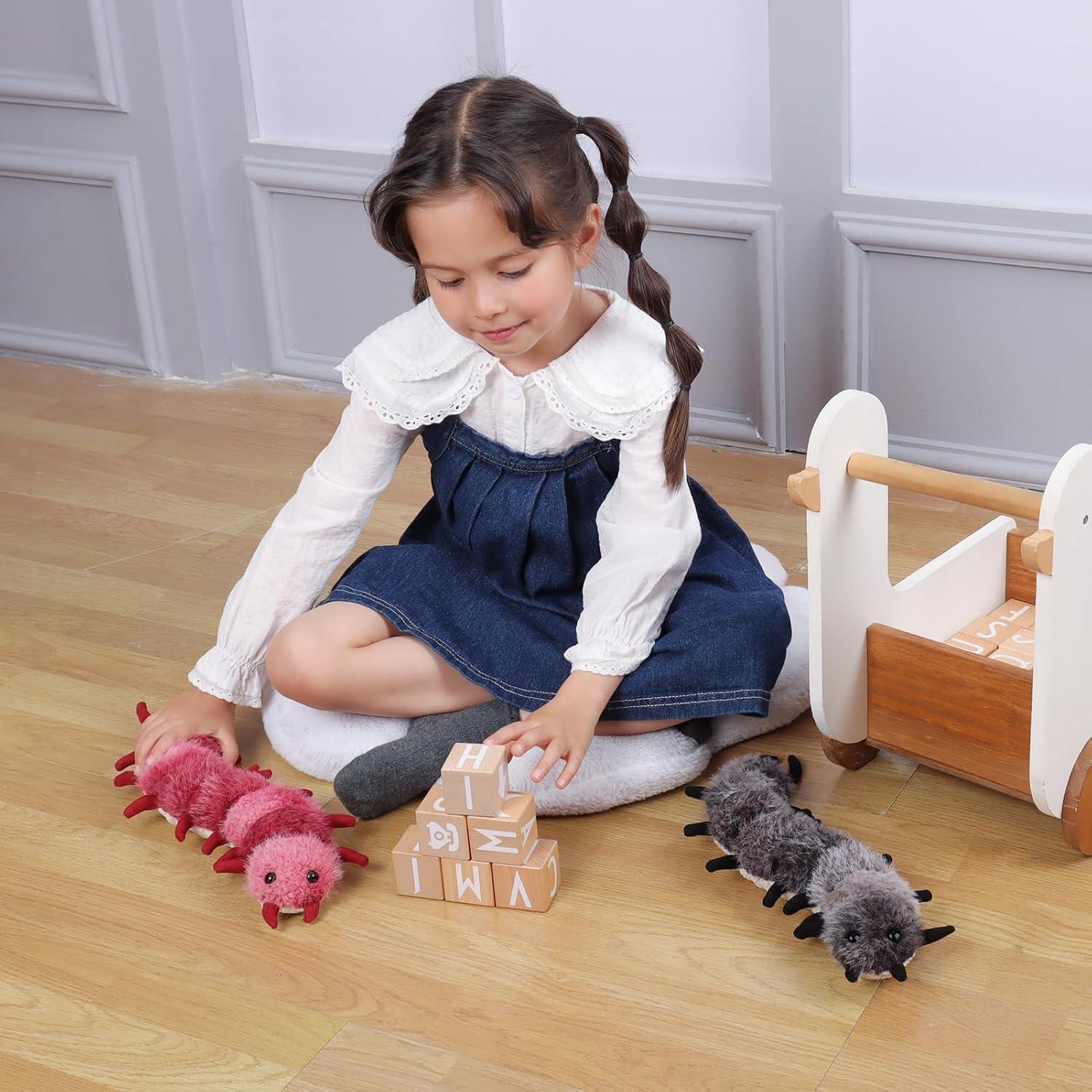 Ciempiés de Peluche Cordero Albaricoque 35.56 cm Suave