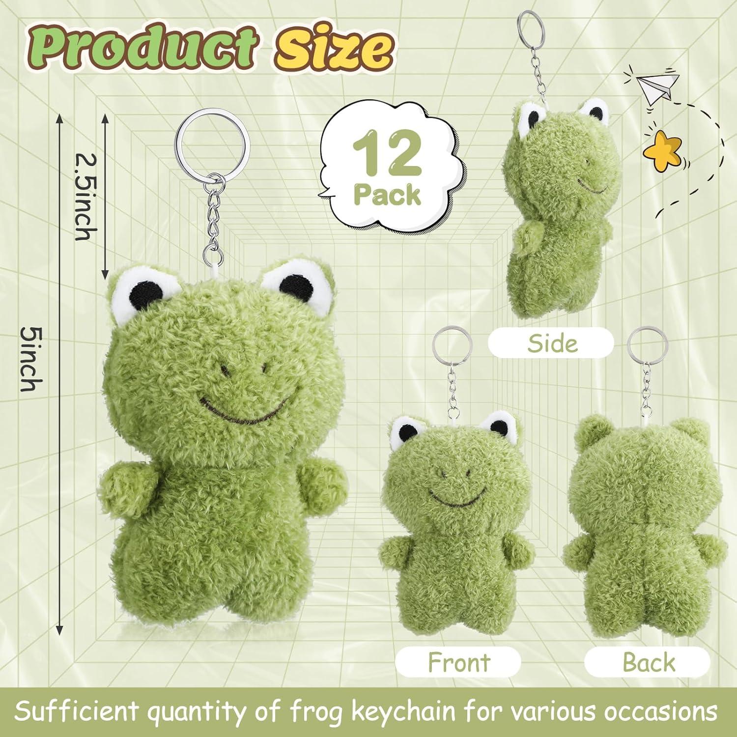 12 Llaveros de Rana de Peluche Gemscream 12 cm Lindo Accesorio