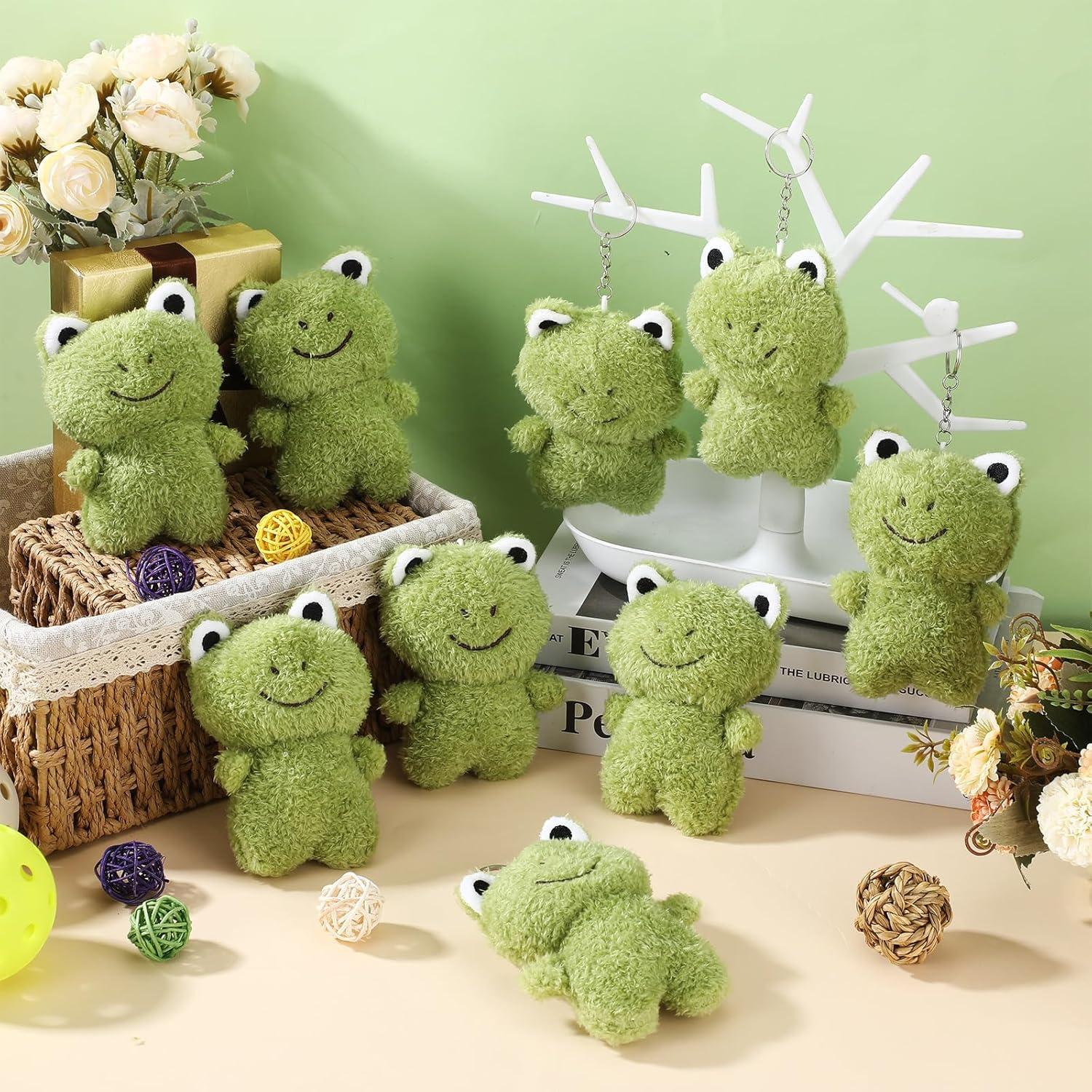 12 Llaveros de Rana de Peluche Gemscream 12 cm Lindo Accesorio