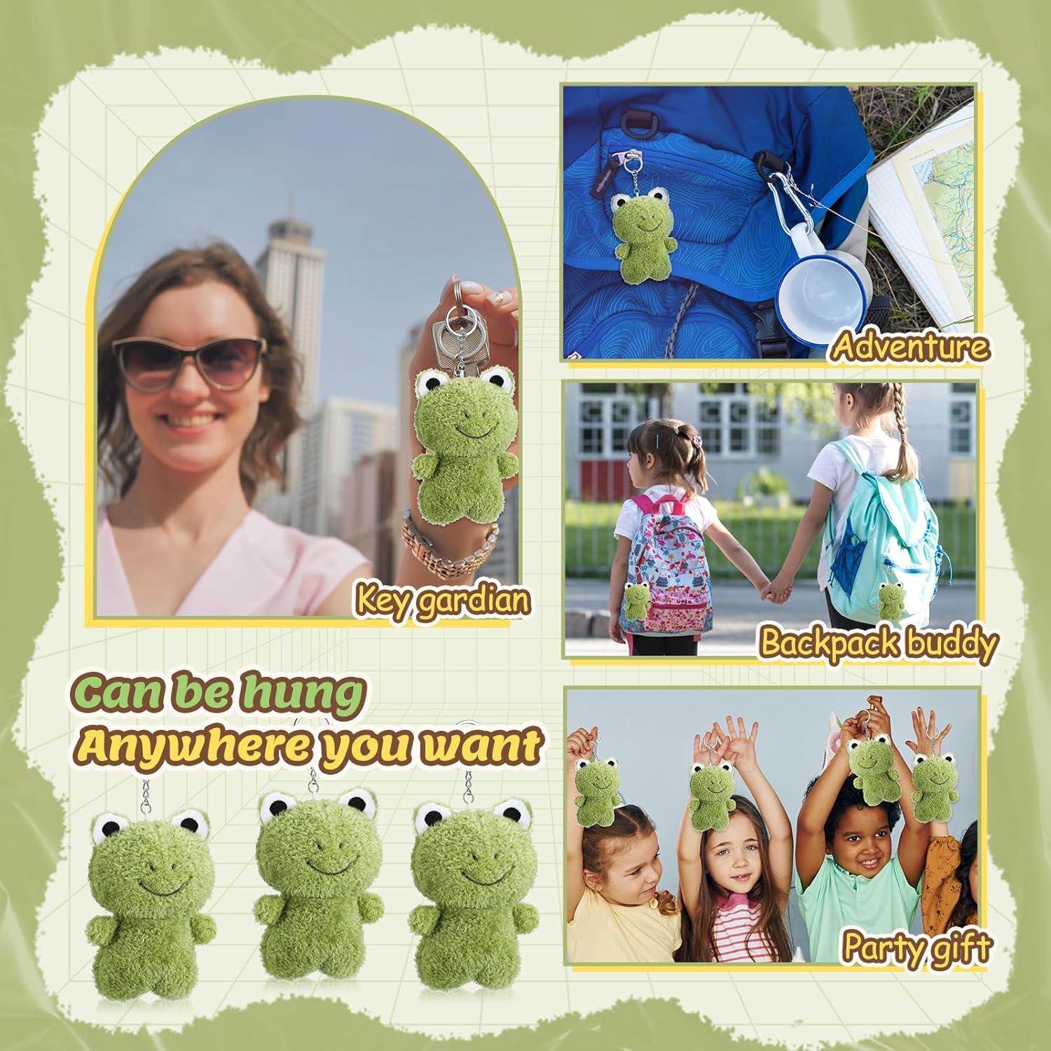 12 Llaveros de Rana de Peluche Gemscream 12 cm Lindo Accesorio
