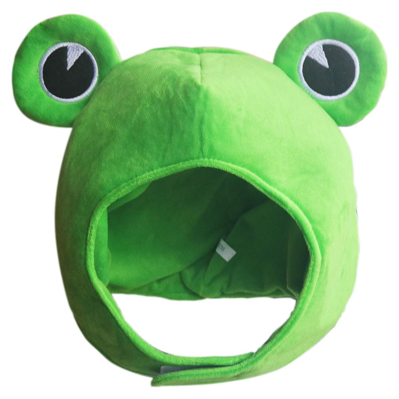 Gorro de Rana de Peluche Verde para Disfraz de Halloween