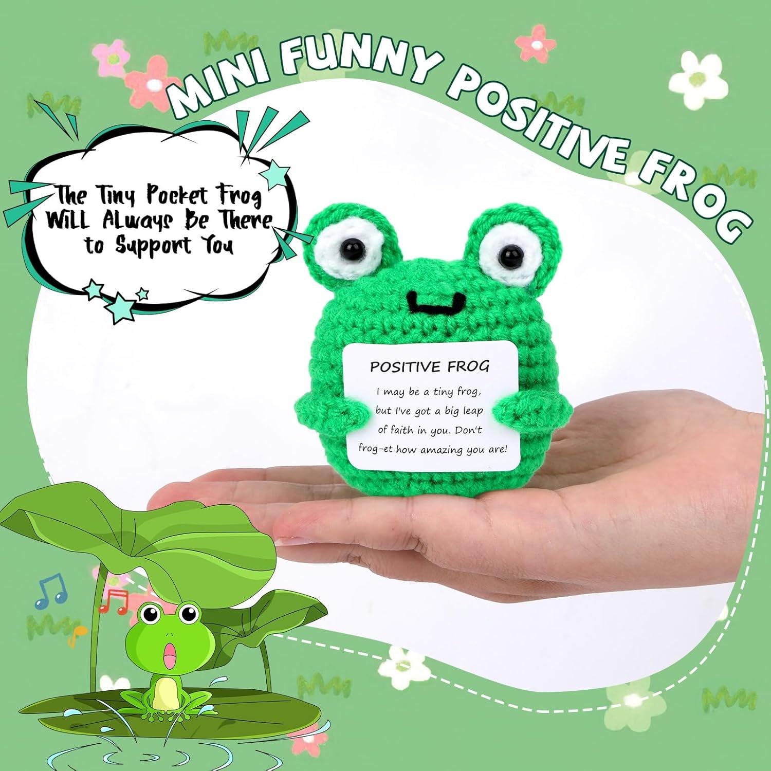 Rana de Ganchillo Positiva JULEASEL 5.8x5.1x6.9 cm Regalo Emocional