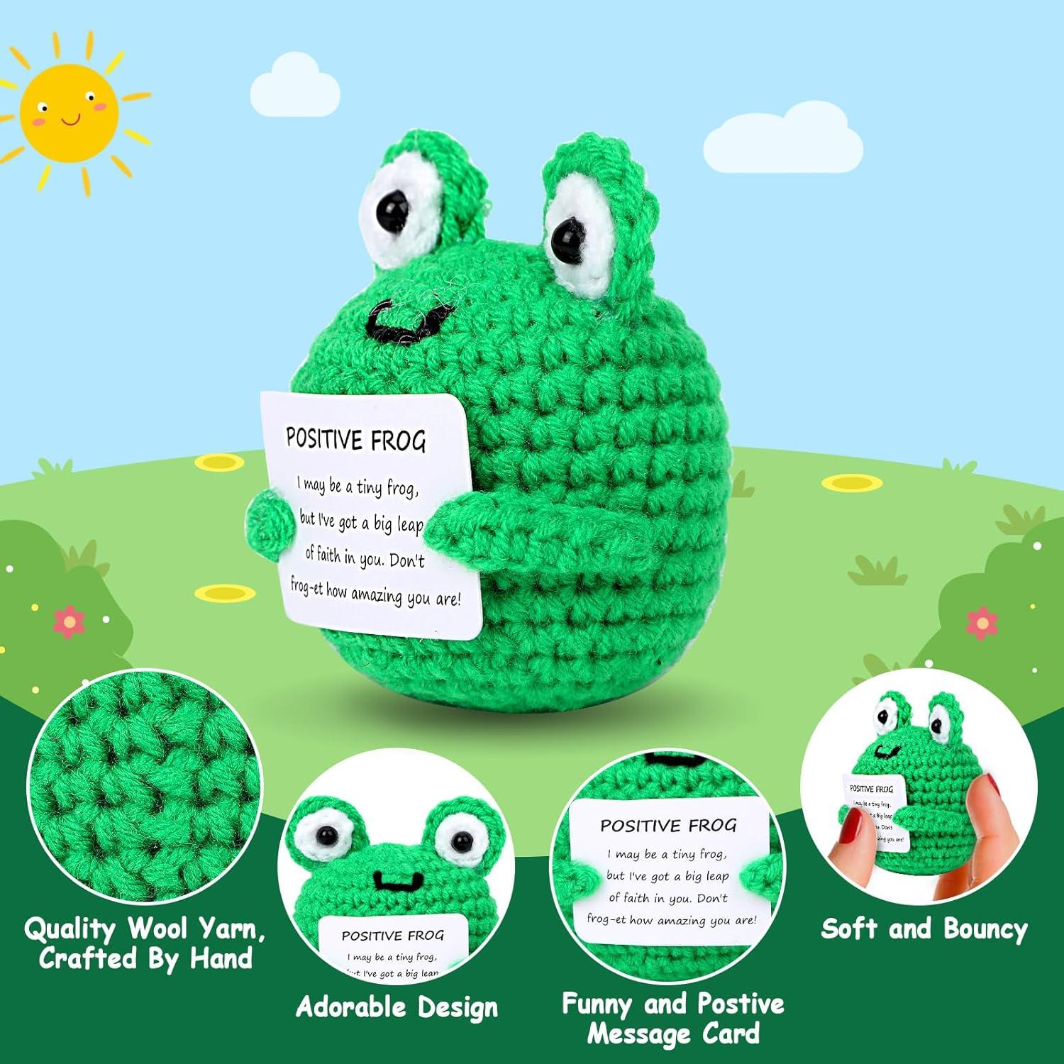 Rana de Ganchillo Positiva JULEASEL 5.8x5.1x6.9 cm Regalo Emocional