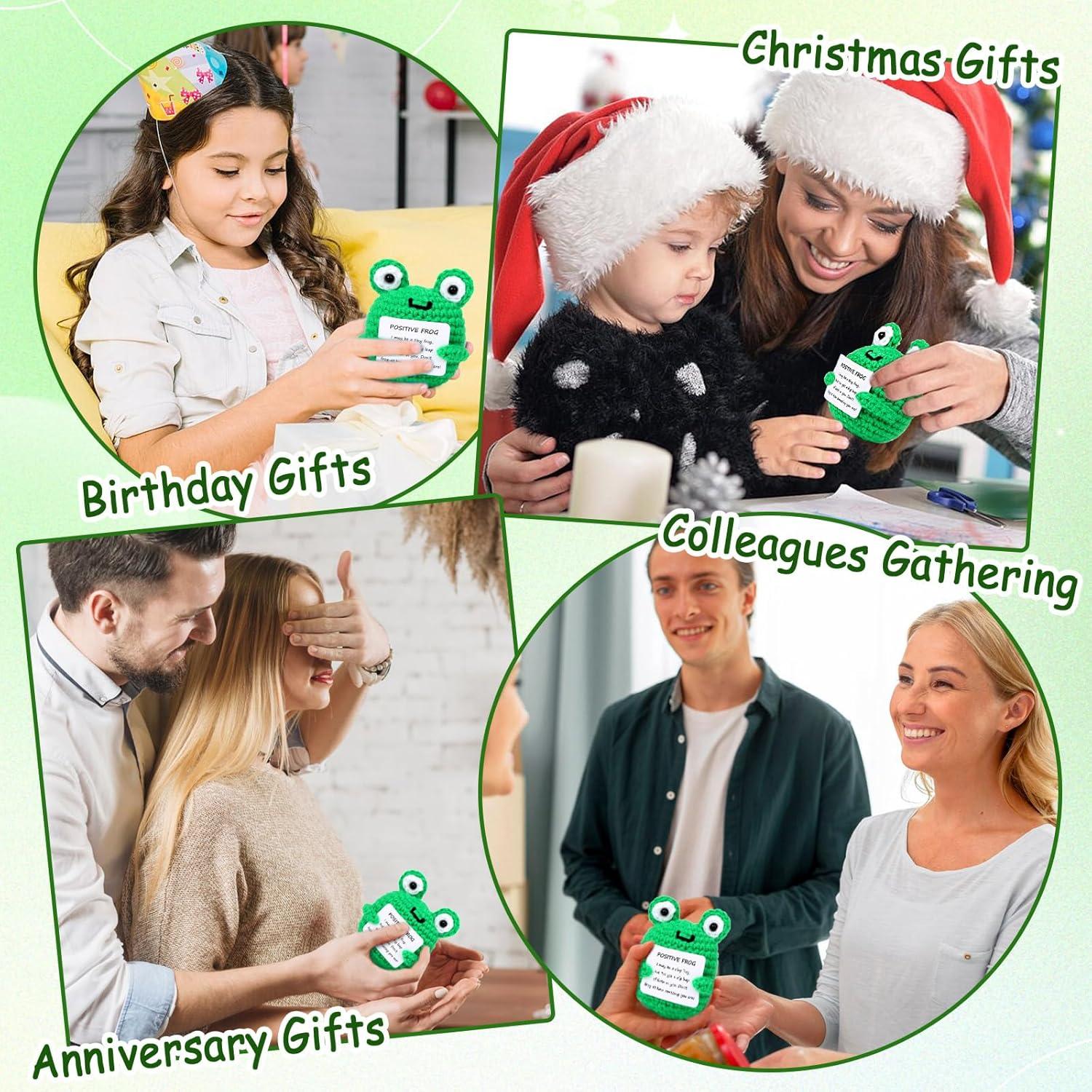 Rana de Ganchillo Positiva JULEASEL 5.8x5.1x6.9 cm Regalo Emocional