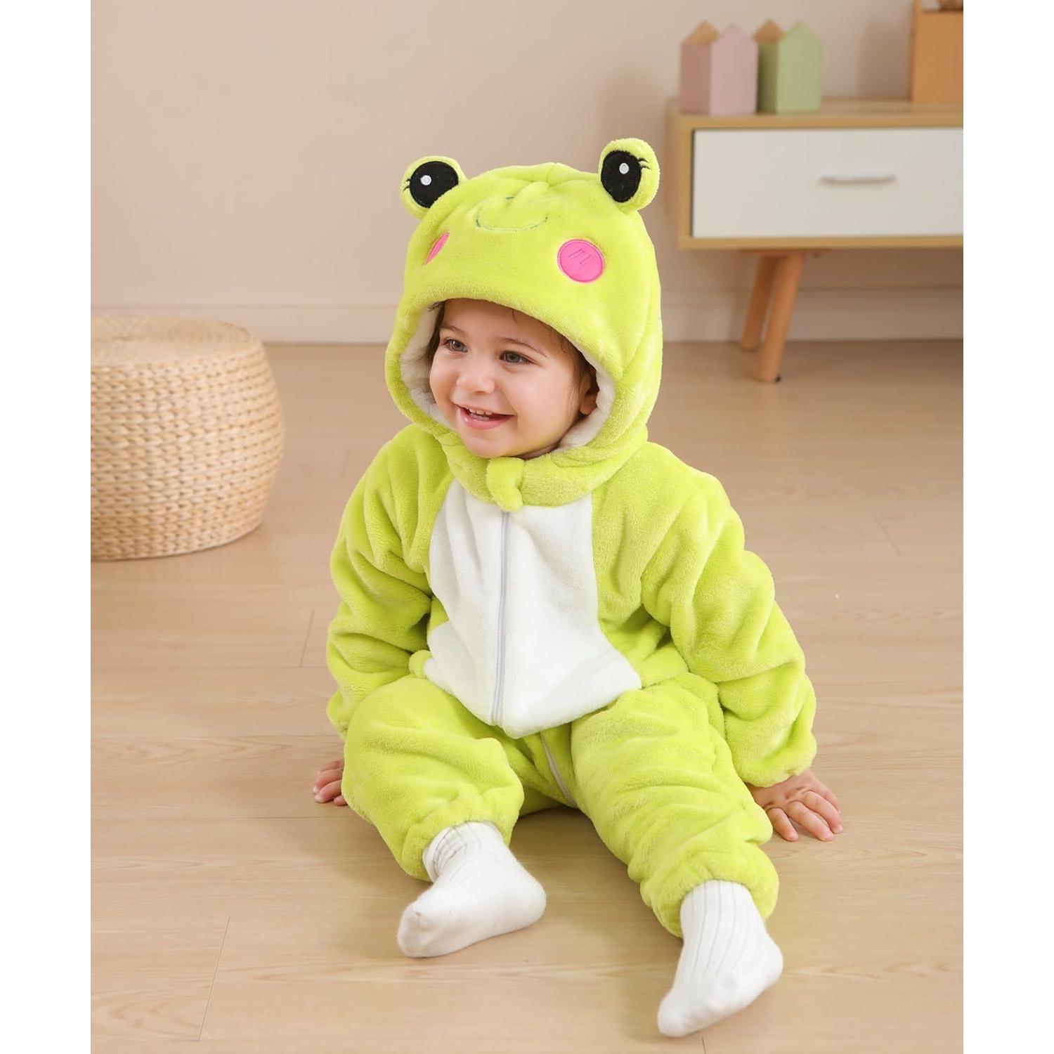 Disfraz de Rana CuteOn para Bebés 0-4 Años, Franela Suave