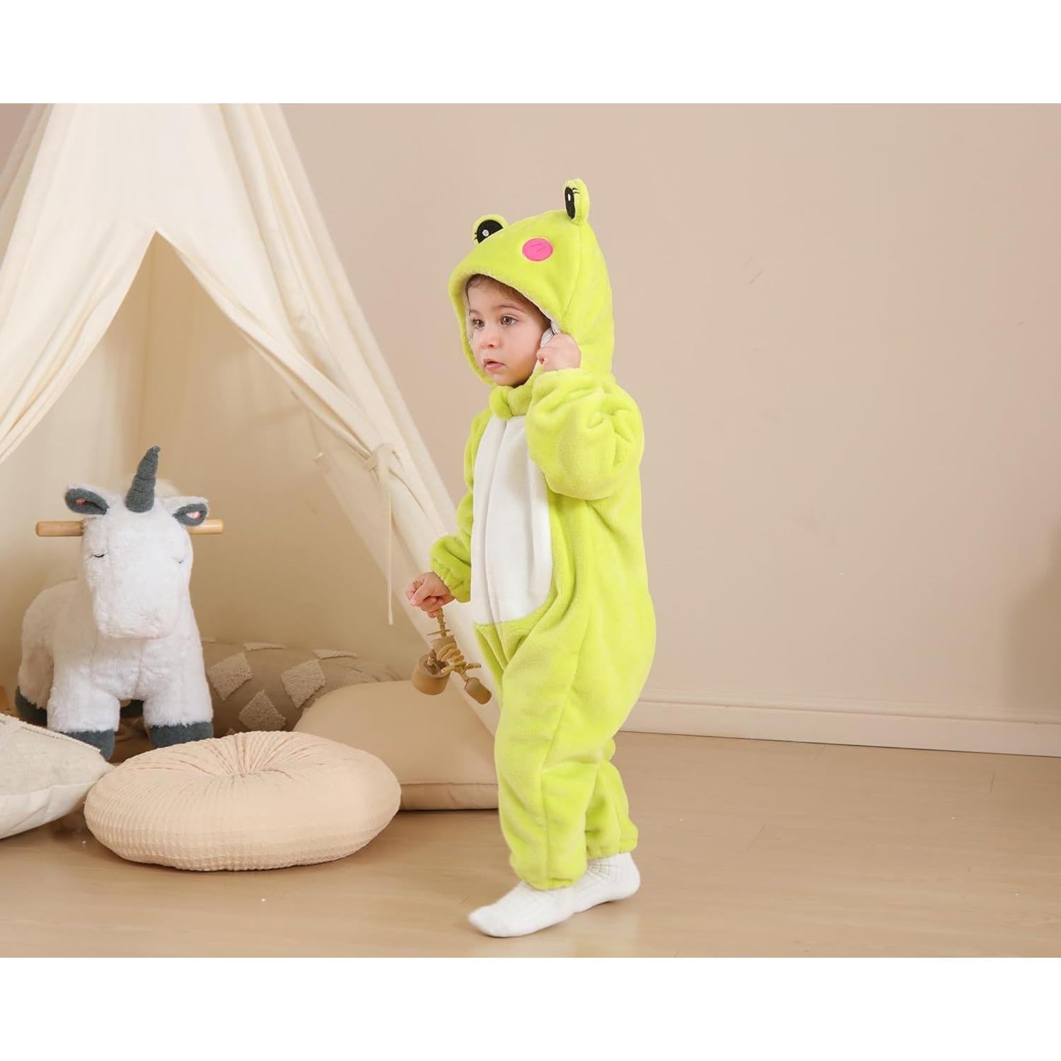 Disfraz de Rana CuteOn para Bebés 0-4 Años, Franela Suave