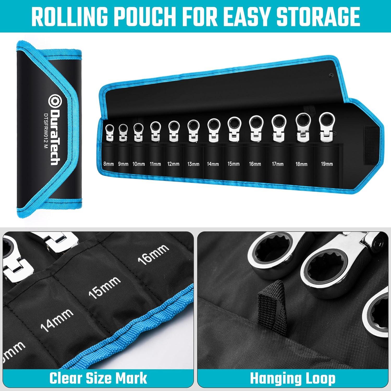 Juego de Llaves Combinadas Flexibles DURATECH 12 Piezas 8-19mm