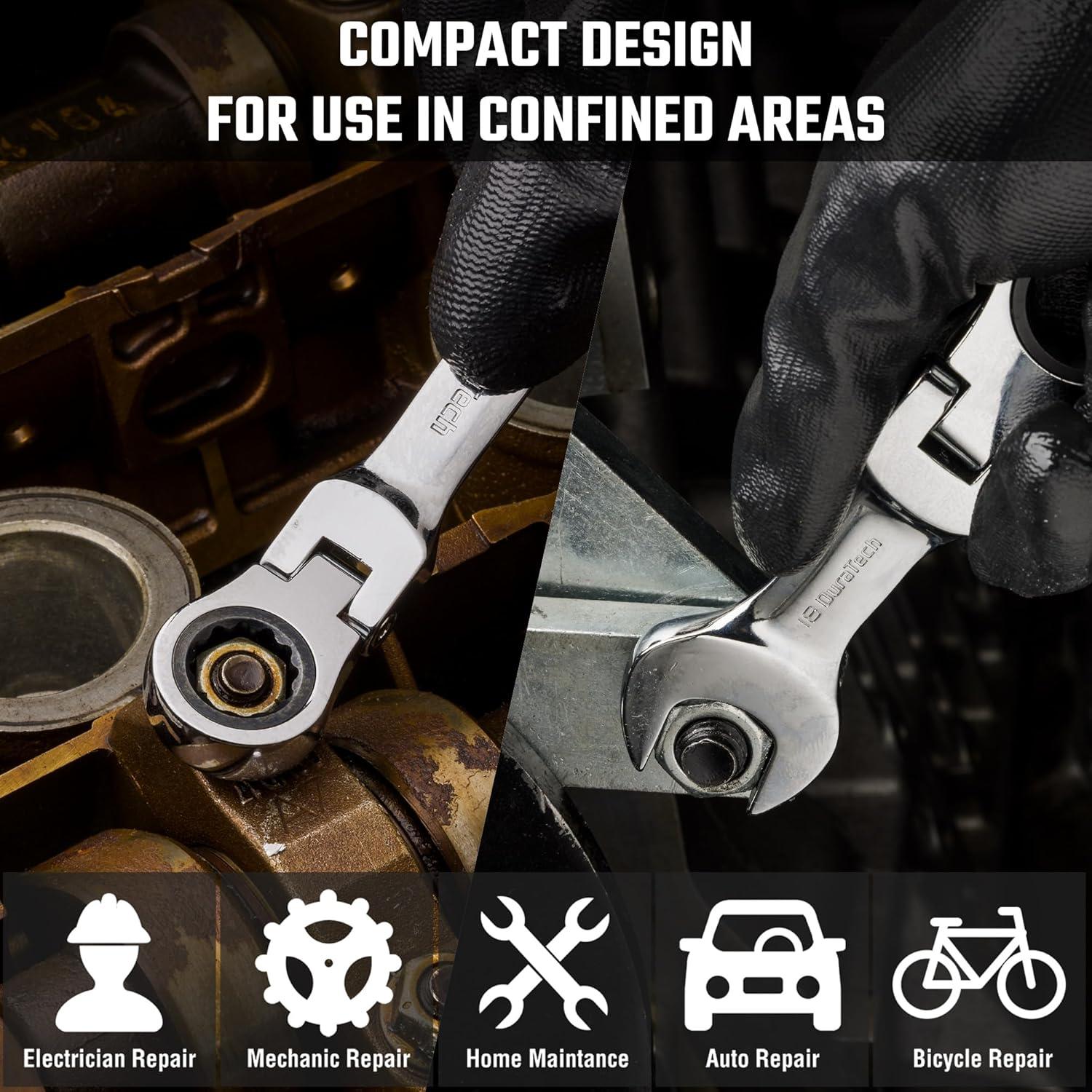 Juego de Llaves Combinadas Flexibles DURATECH 12 Piezas 8-19mm