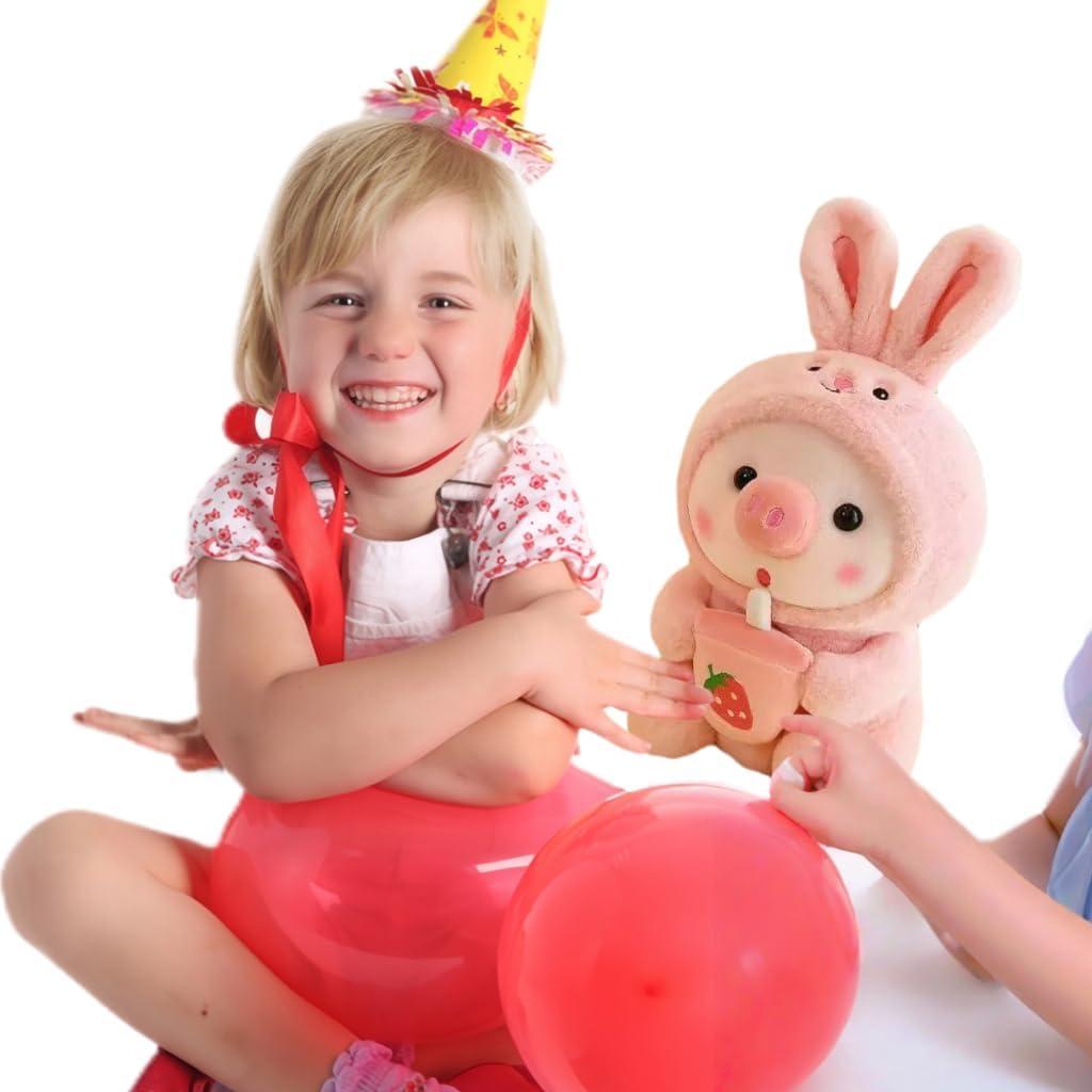 Cerdo de Peluche Rosa NCAIUNAE 24.9 cm con Disfraz de Rana