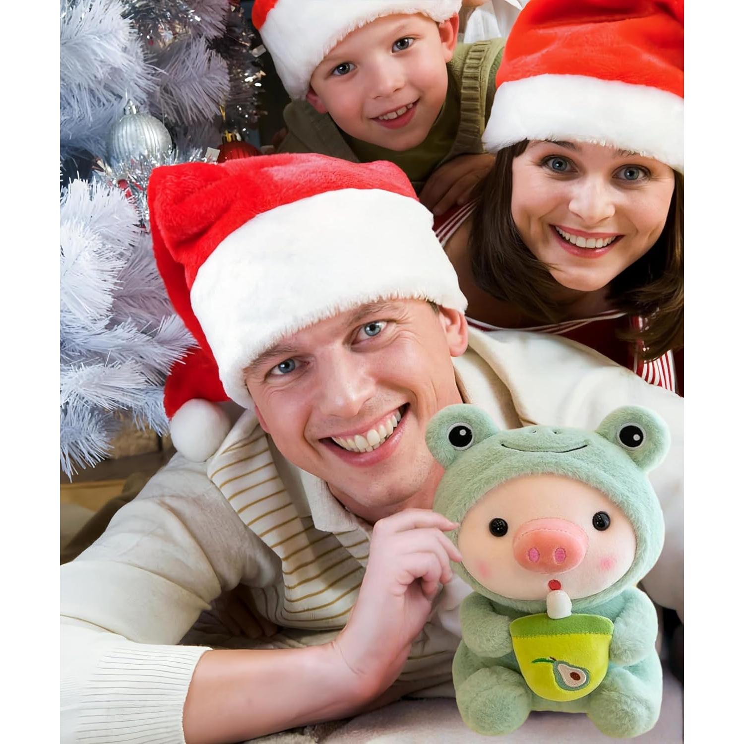 Cerdo de Peluche Rosa NCAIUNAE 24.9 cm con Disfraz de Rana