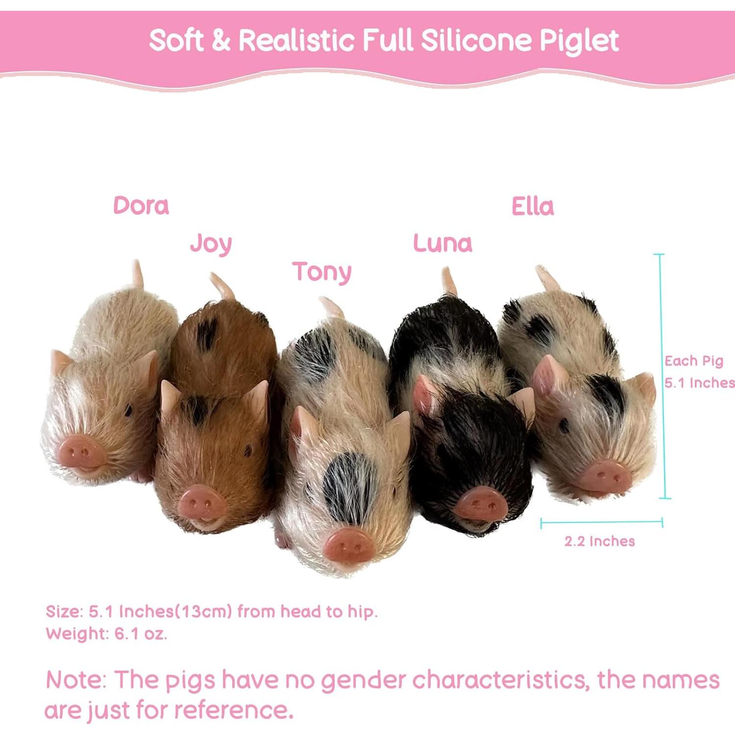 Lechón de Silicona Volobe 13 cm Realista con Accesorios