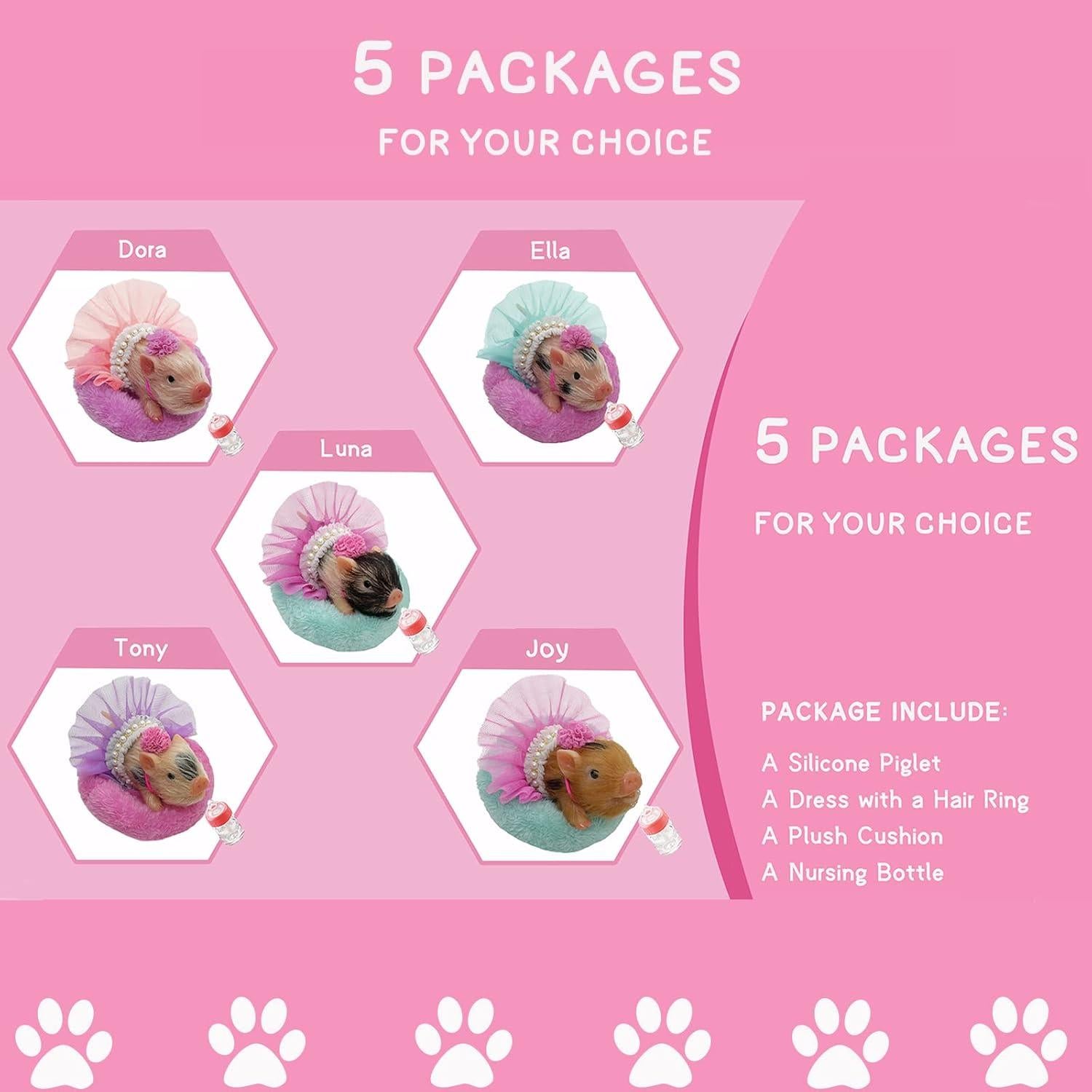 Lechón de Silicona Volobe 13 cm Realista con Accesorios