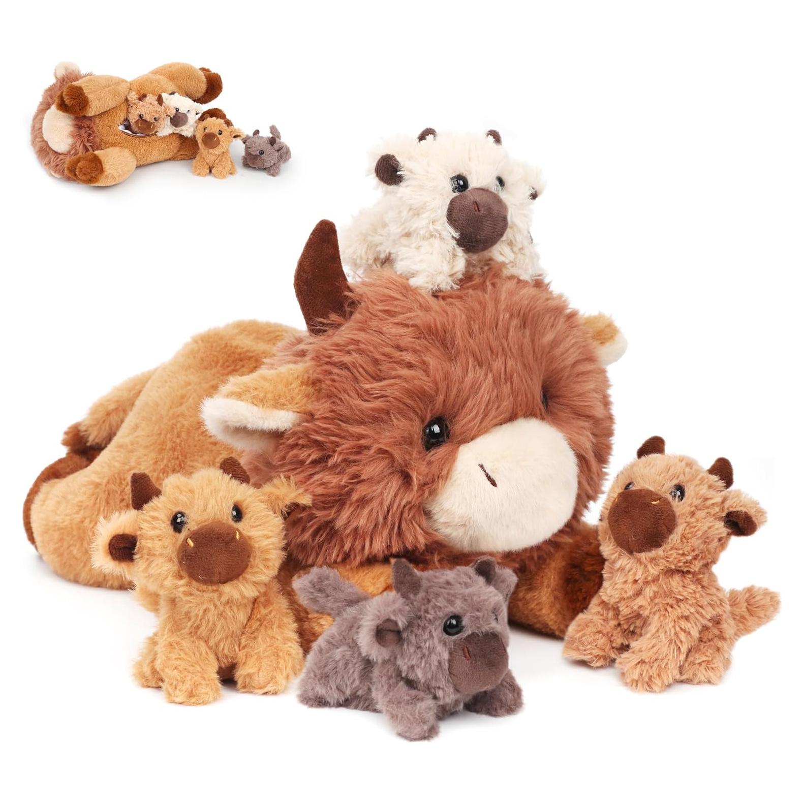 Conjunto de Peluche Vaca Mamá y Terneras Easfan 40 cm