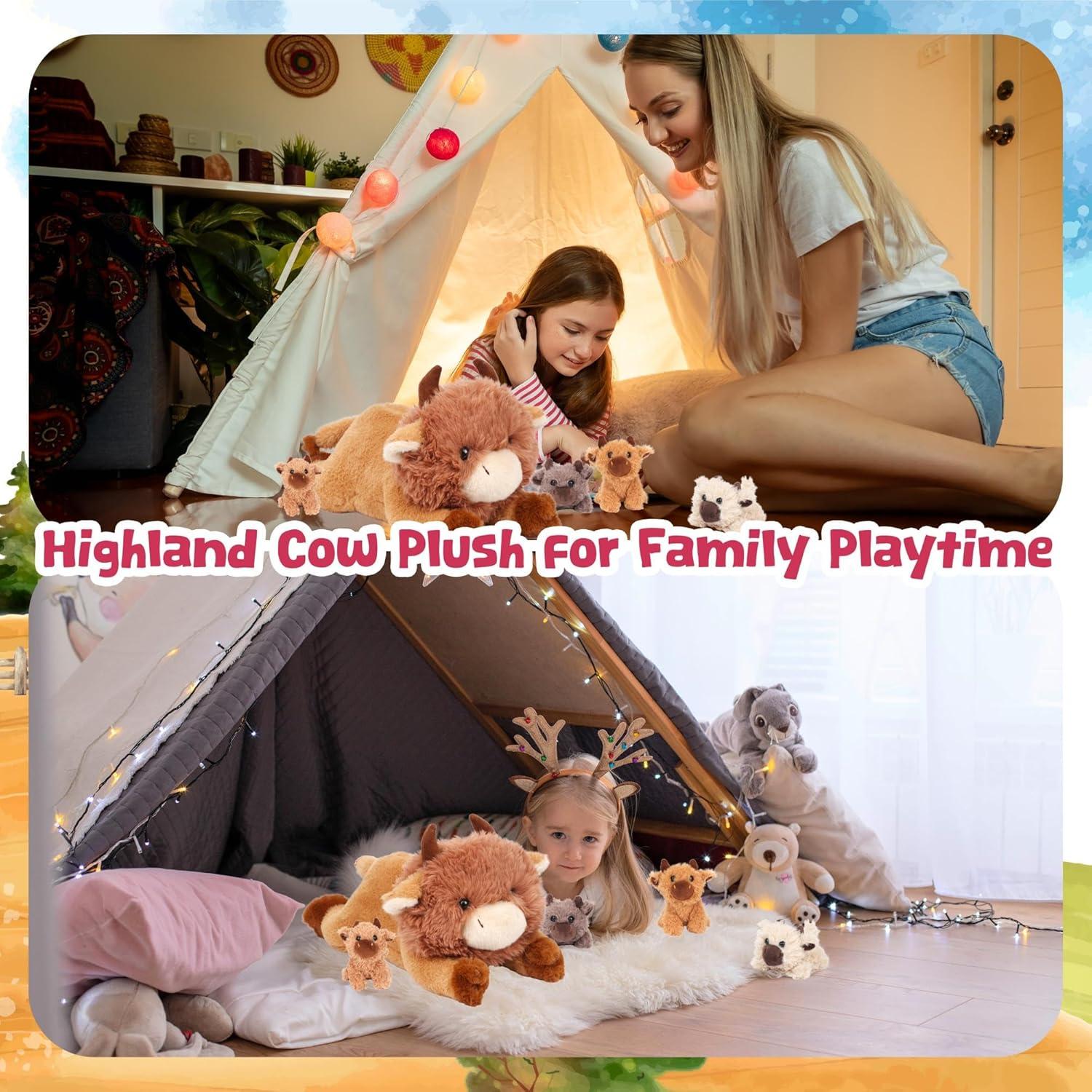 Conjunto de Peluche Vaca Mamá y Terneras Easfan 40 cm