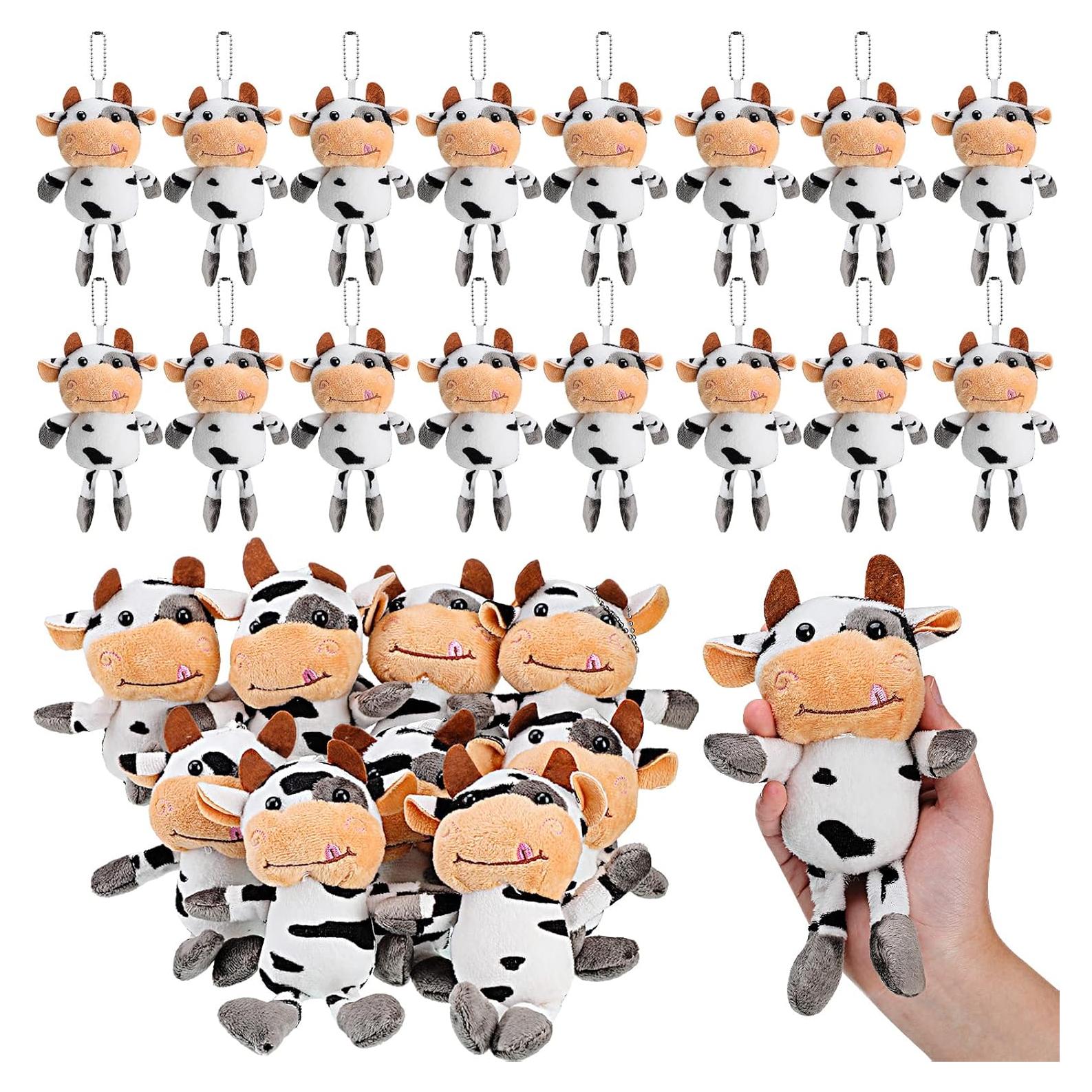 20 Llaveros de Vaca de Peluche Lewtemi para Regalo de Fiesta