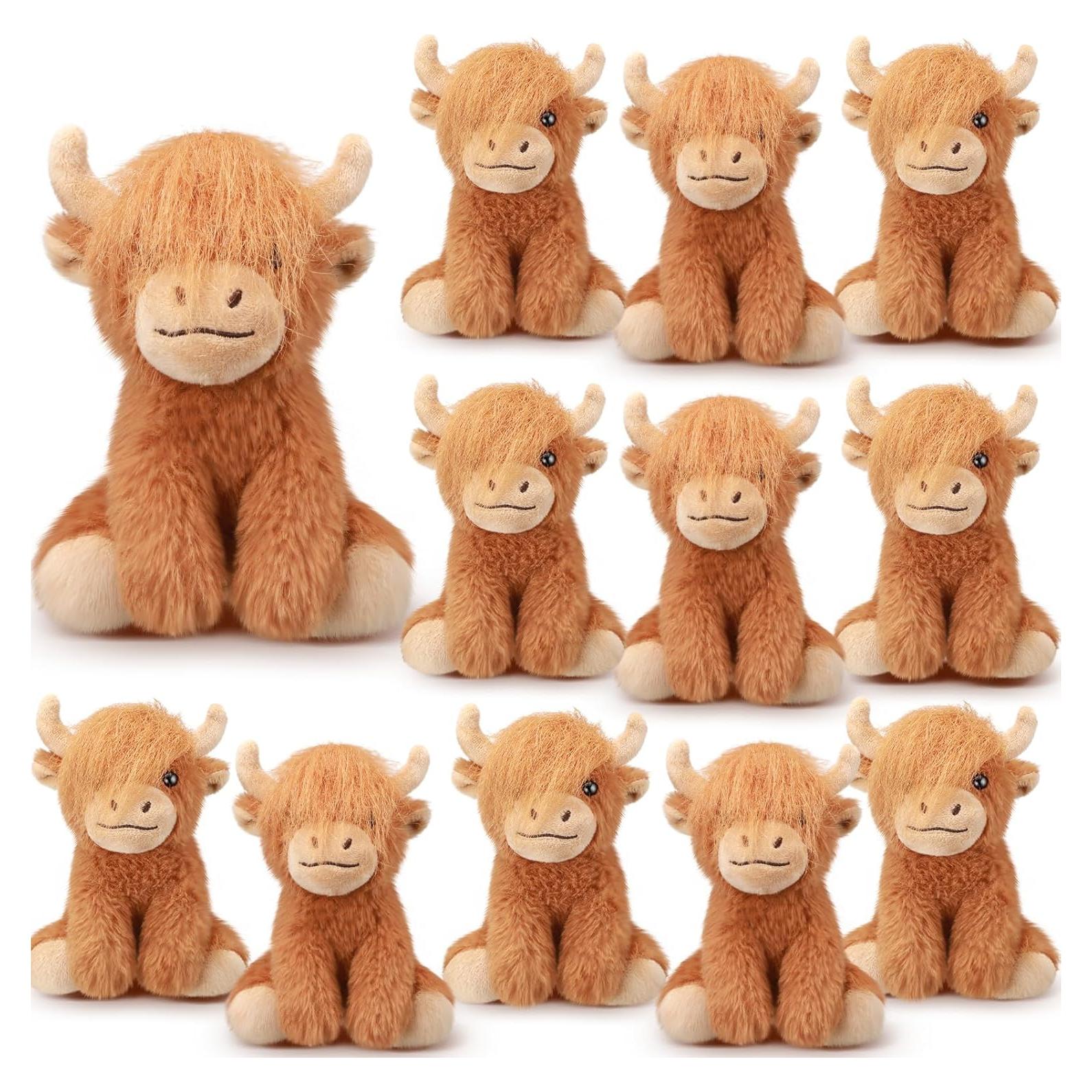 12 Juguetes de Peluche Vaca de las Tierras Altas 15 cm Blueweenly