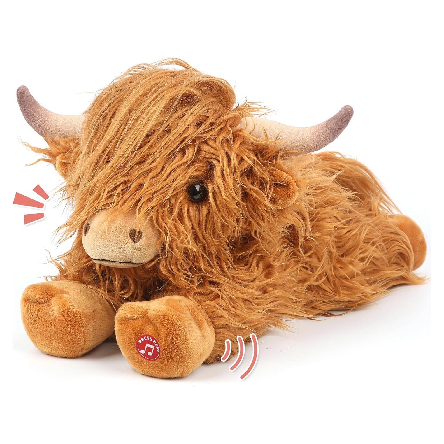 Peluche Vaca de las Tierras Altas Cuckool 38 cm con Sonido