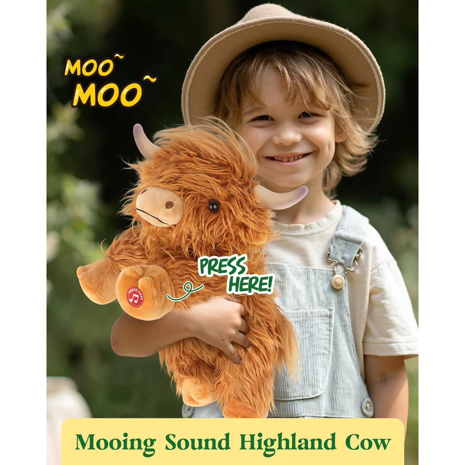 Peluche Vaca de las Tierras Altas Cuckool 38 cm con Sonido