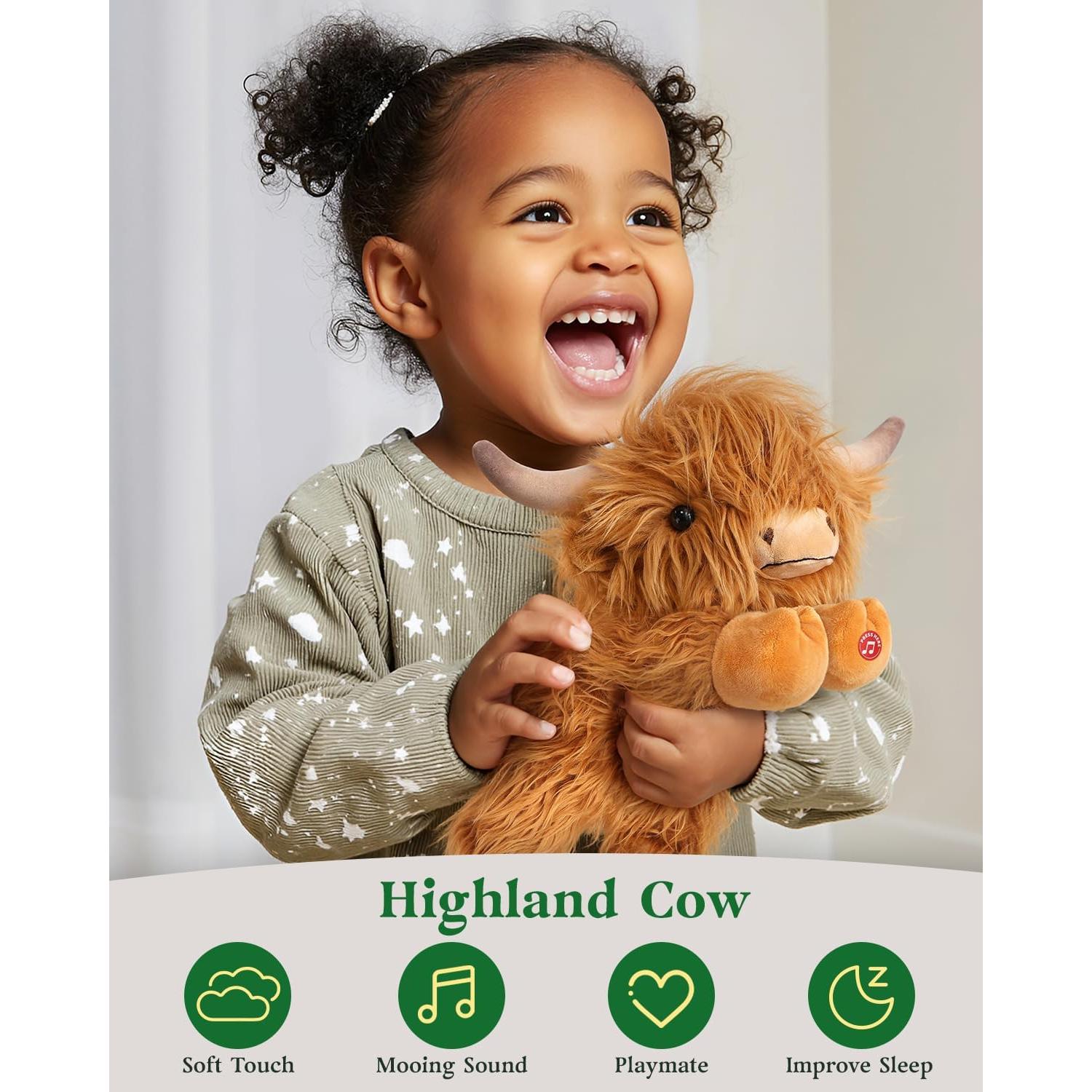 Peluche Vaca de las Tierras Altas Cuckool 38 cm con Sonido