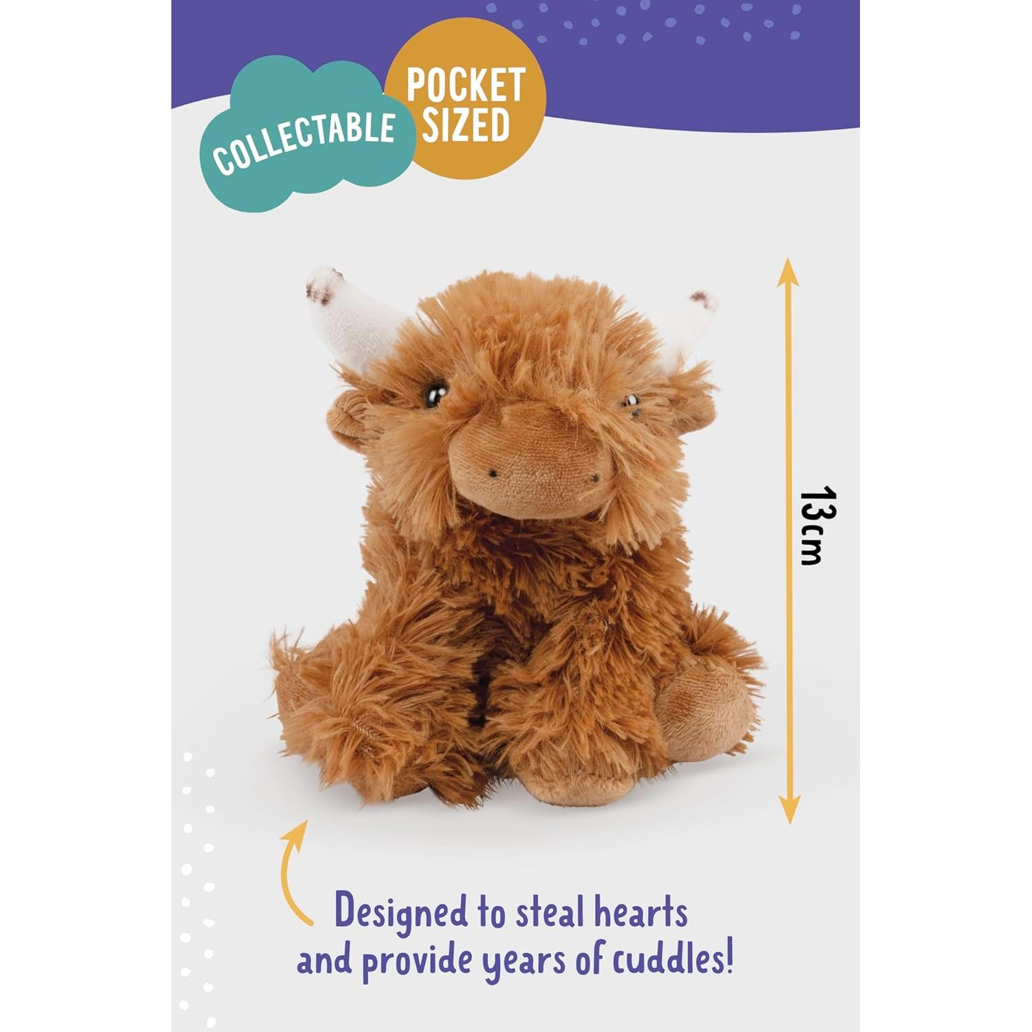 Peluche Highland Cow Living Nature | Ecológico y Suave 12.7 cm