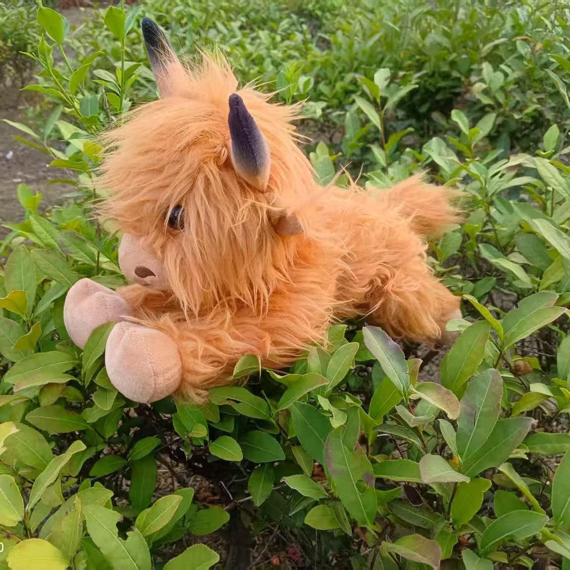 Peluches de Vaca de las Tierras Altas BLORFY 20 cm Amarillo