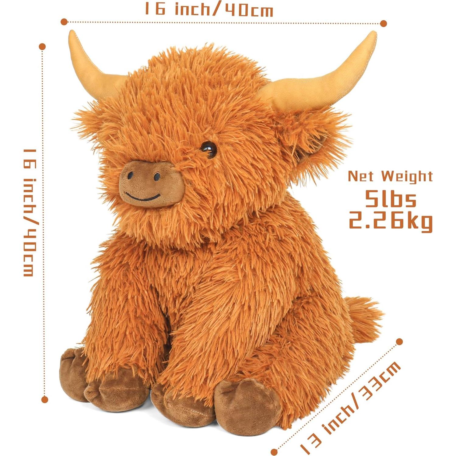 Juguete de Peluche Vaca de las Tierras Altas 40.64 cm 2.27 kg