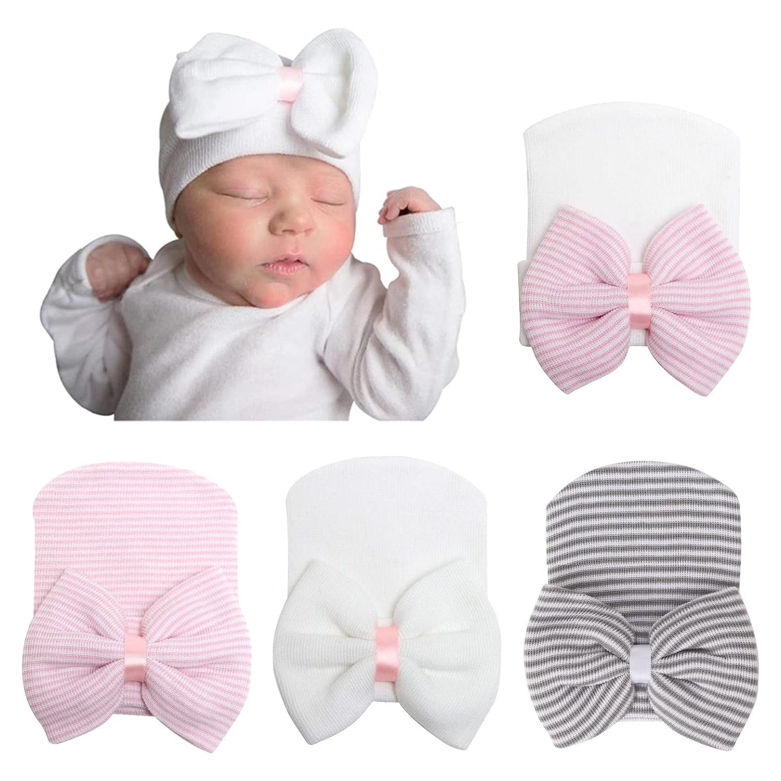 Gorros para Bebé Niña Recién Nacida AQOKKA - Algodón Suave 0-3 Meses
