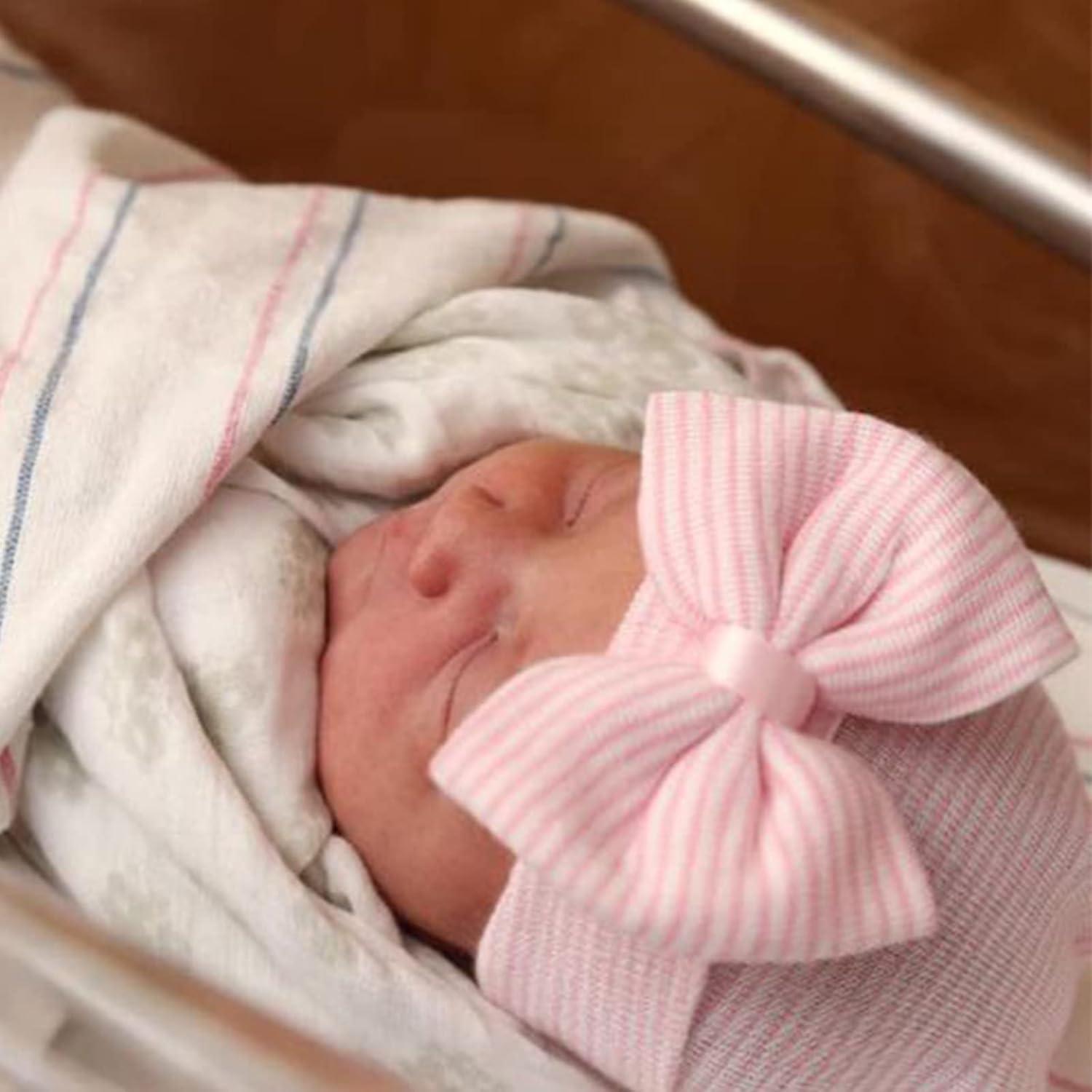 Gorros para Bebé Niña Recién Nacida AQOKKA - Algodón Suave 0-3 Meses