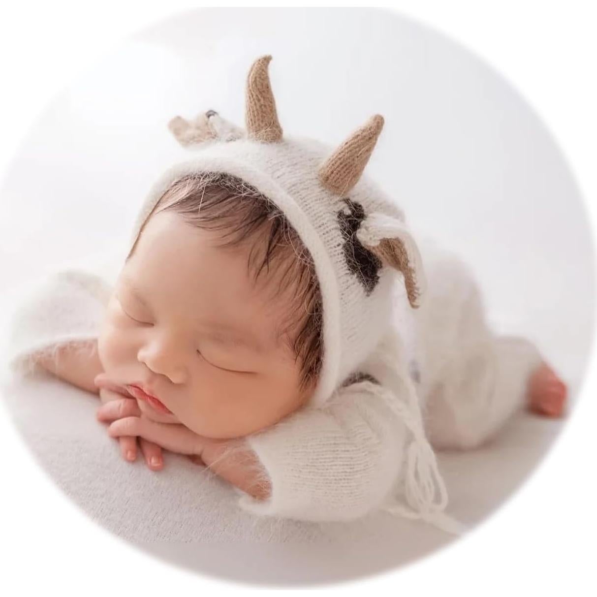 Capa de Vaca Tejida para Recién Nacido Zeroest - Accesorio Fotografía