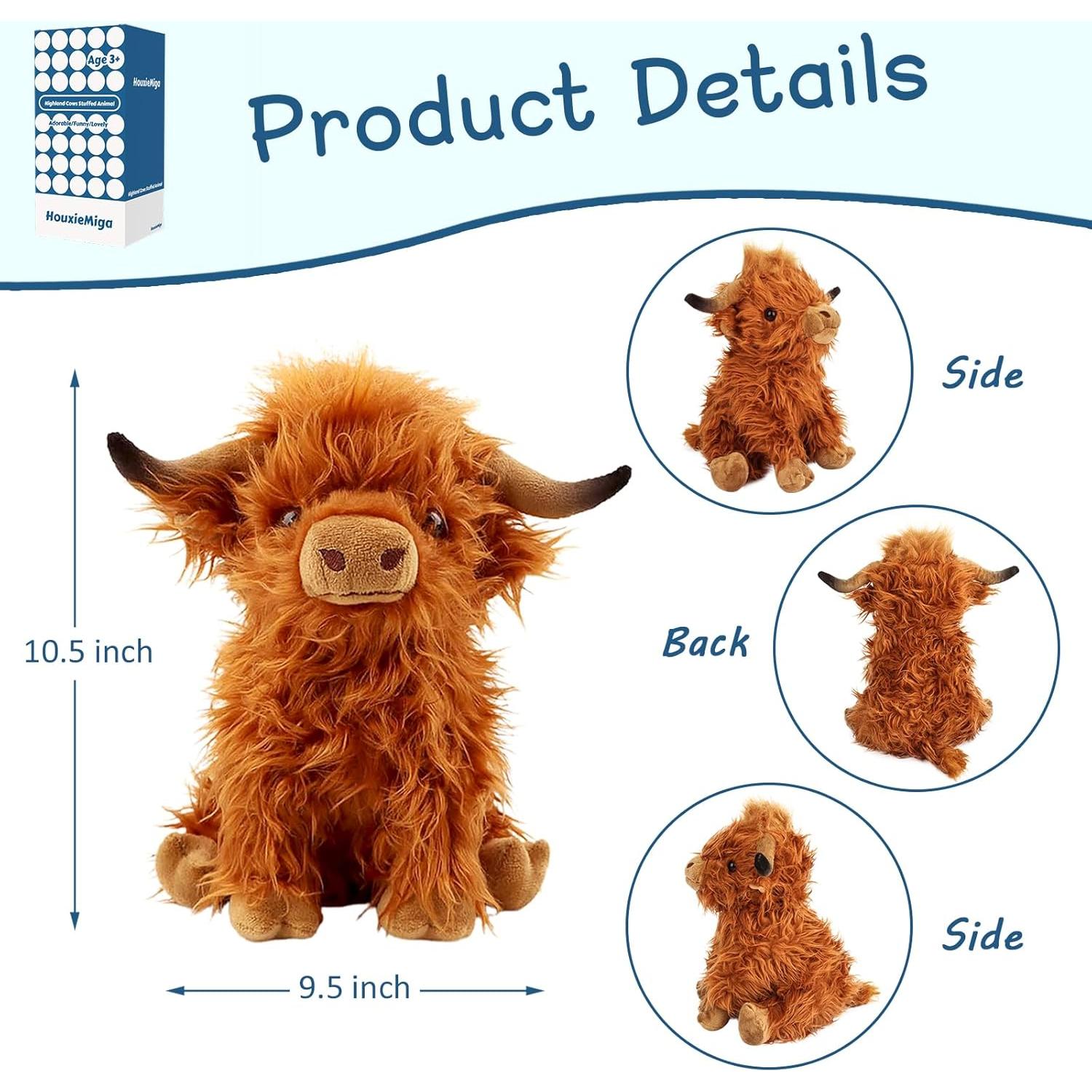 Animal de Peluche Vaca de las Tierras Altas HouxieMiga 26.7 cm