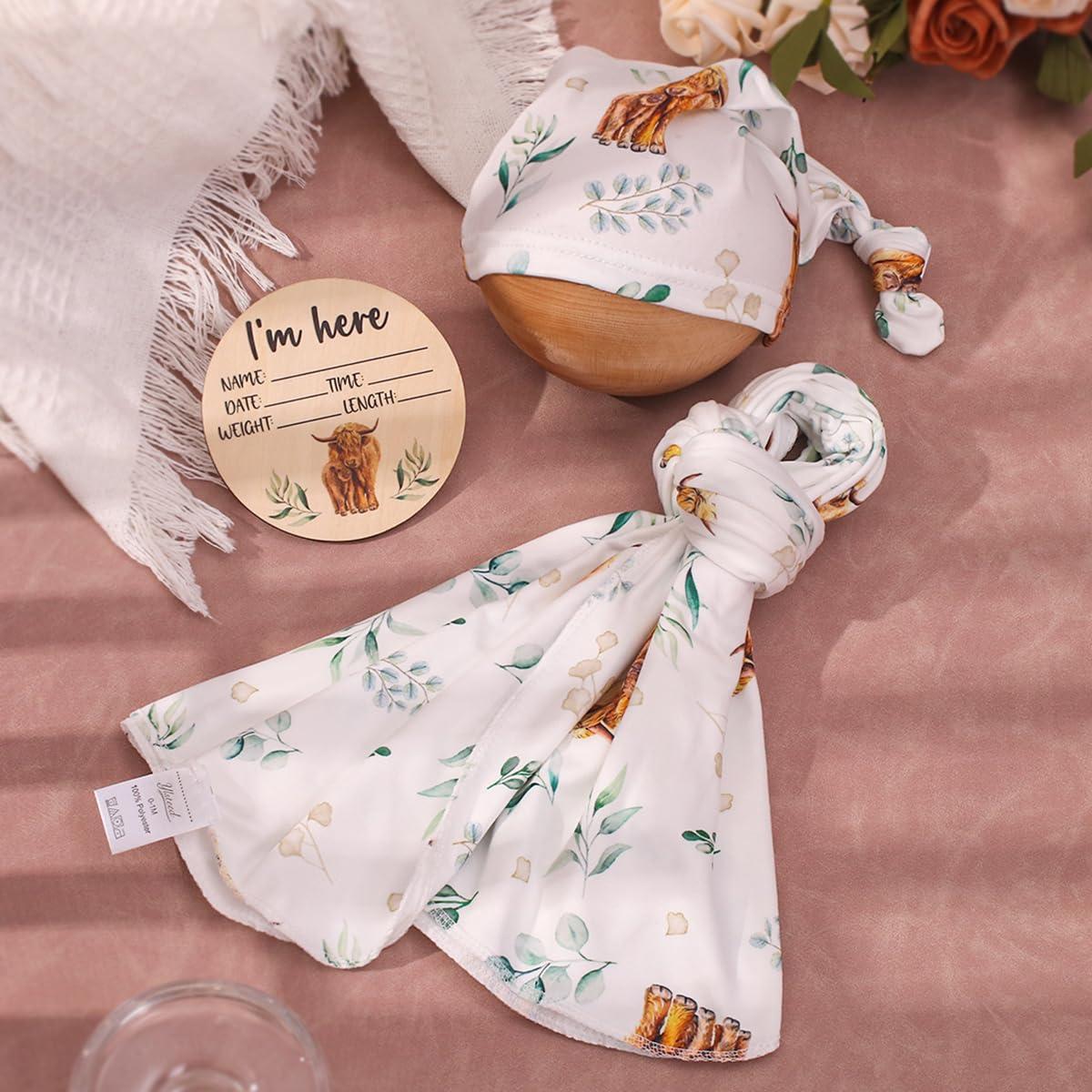 Manta de Envolver Ylsteed Bebé Vaca 81x81 cm Suave y Transpirable