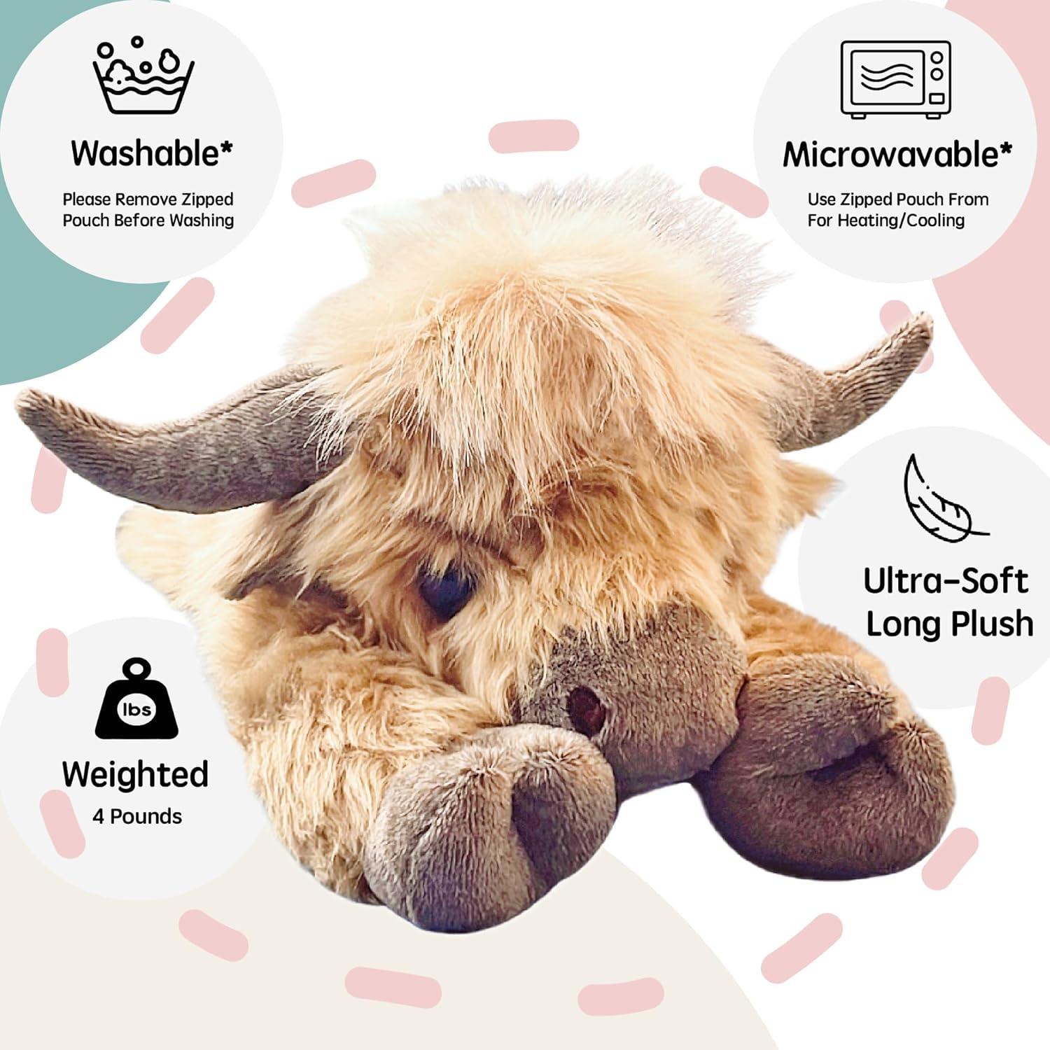 Peluche Pesado Uoozii Vaca 50cm Apto Microondas 1.76kg