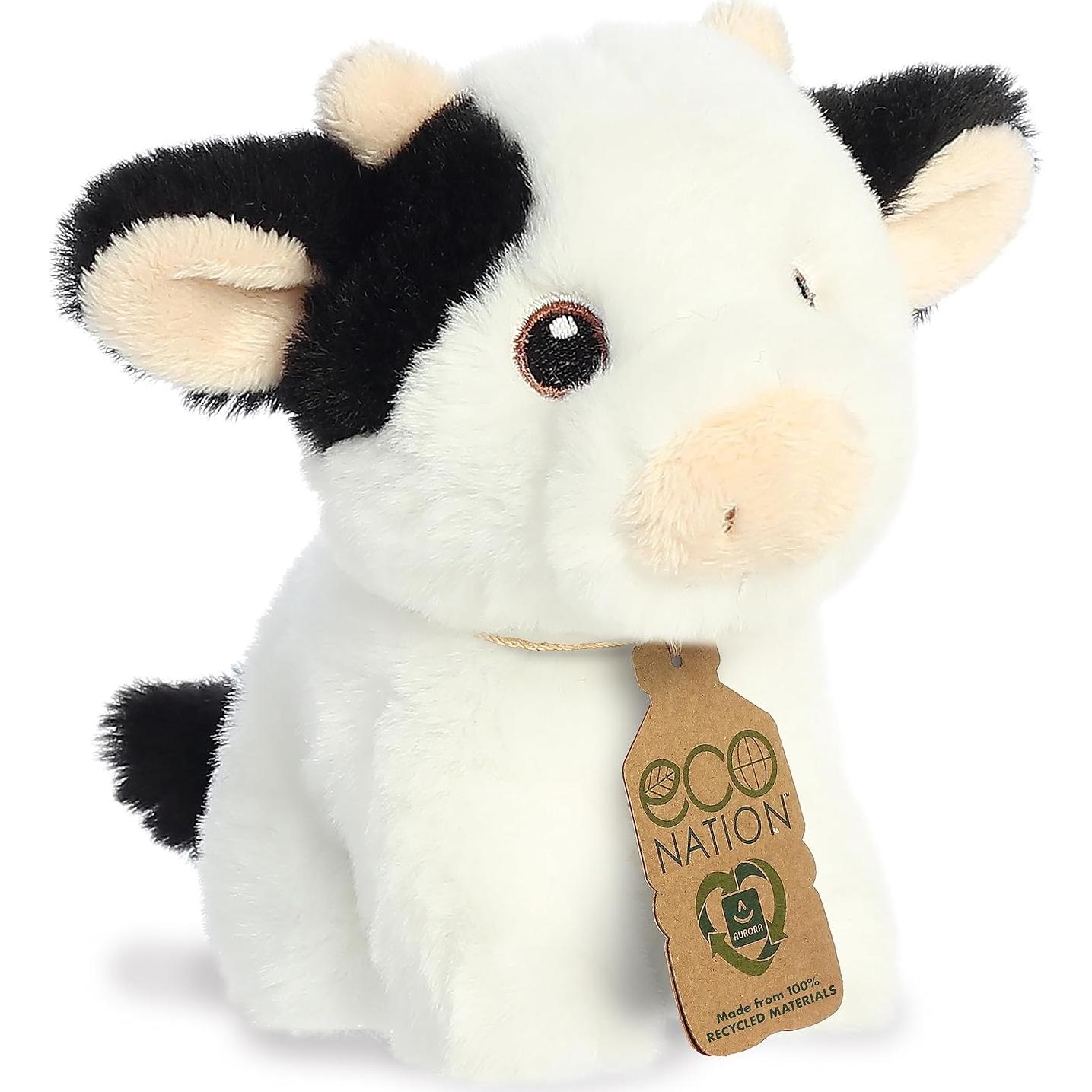 Mini Vaca de Peluche Aurora Eco-Nación - 12.7 cm - Material Reciclado