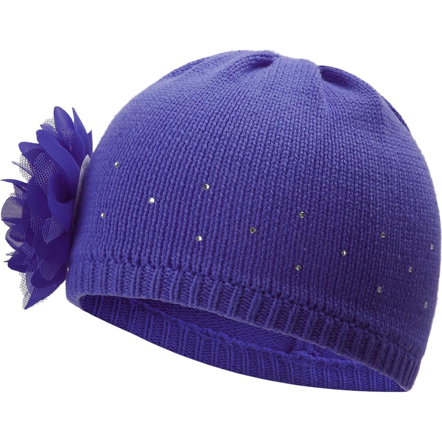 Gorro de Invierno de Punto para Niña Vivobiniya Morado 0-6M 6-2T 2-6T