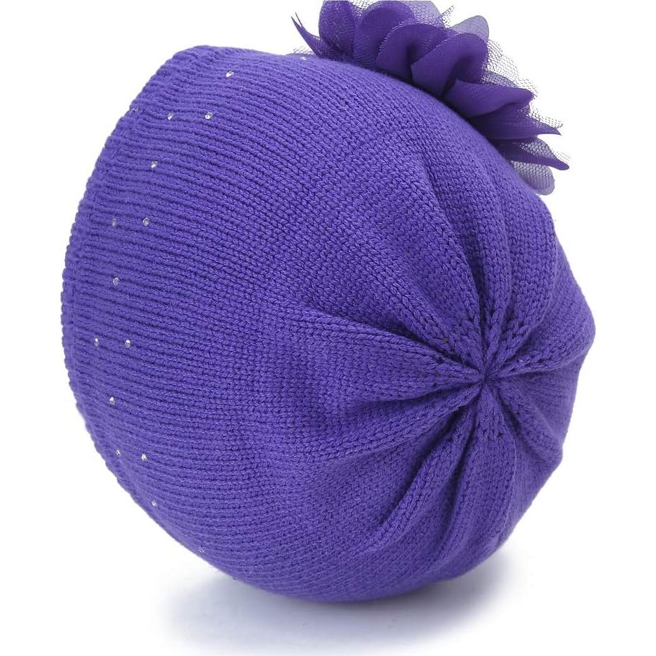 Gorro de Invierno de Punto para Niña Vivobiniya Morado 0-6M 6-2T 2-6T