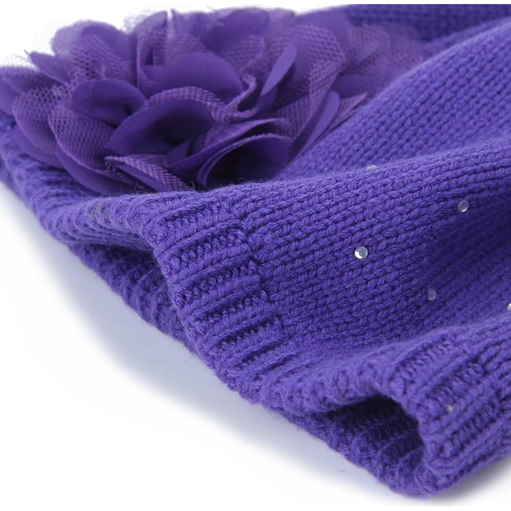 Gorro de Invierno de Punto para Niña Vivobiniya Morado 0-6M 6-2T 2-6T