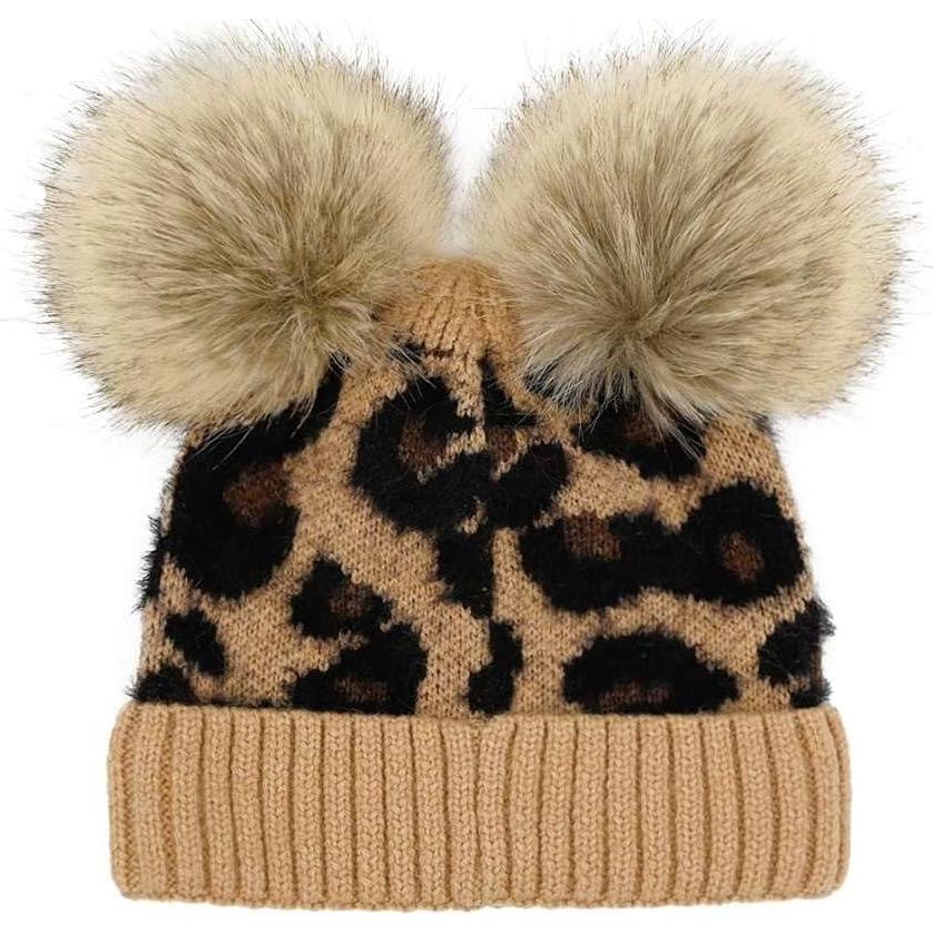Gorro de Punto Trenzado C.C para Niñas con Pom Pom Sintético
