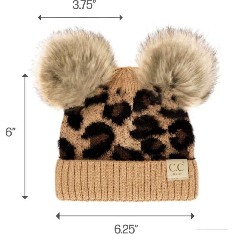 Gorro de Punto Trenzado C.C para Niñas con Pom Pom Sintético