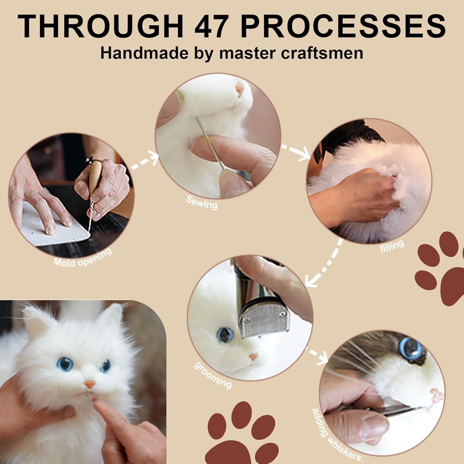 Gato de Peluche Realista Chongker Ragdoll 40 cm Hecho a Mano